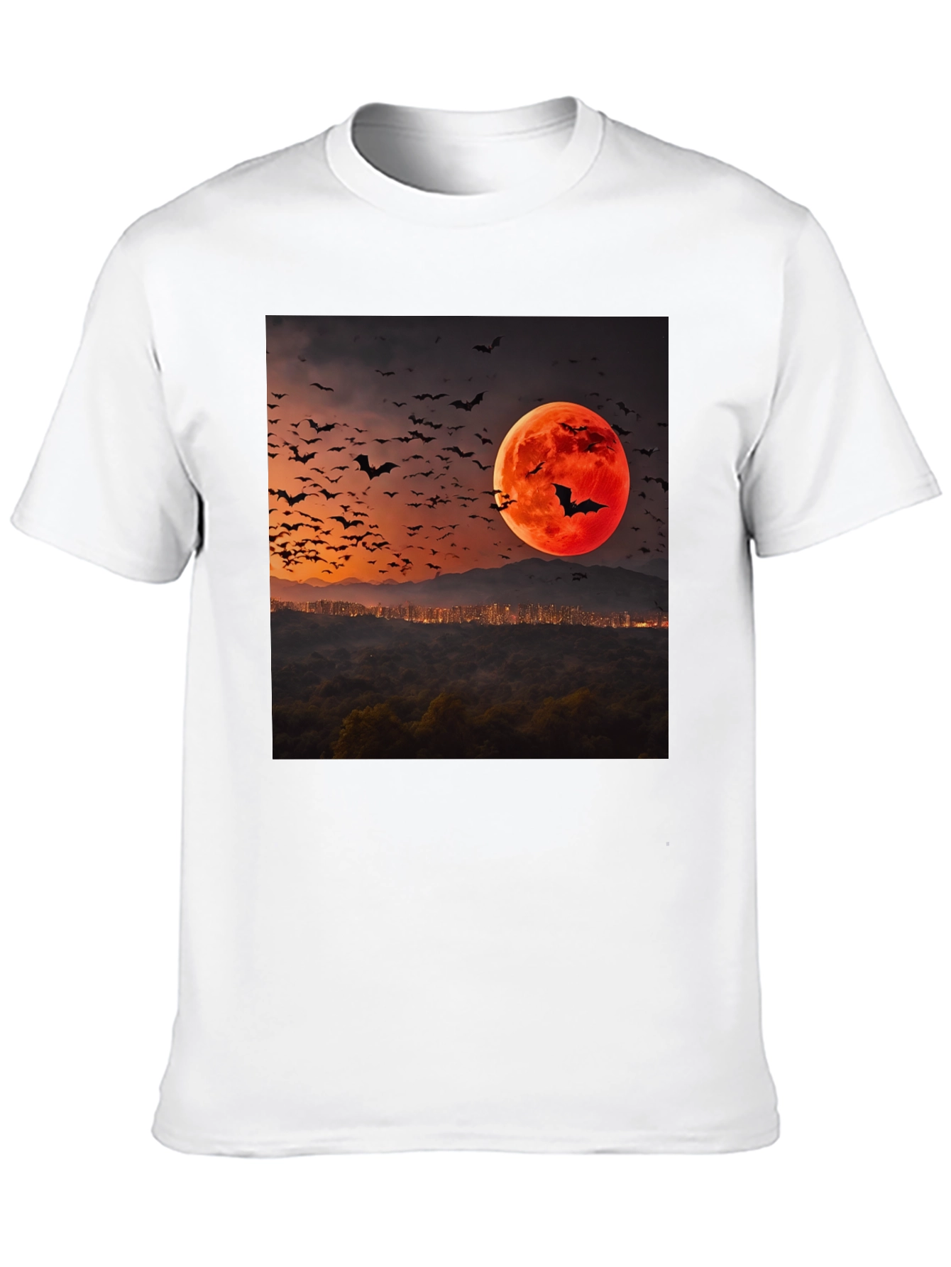 Bat Moon Graphic Tee - Spooky Season Style