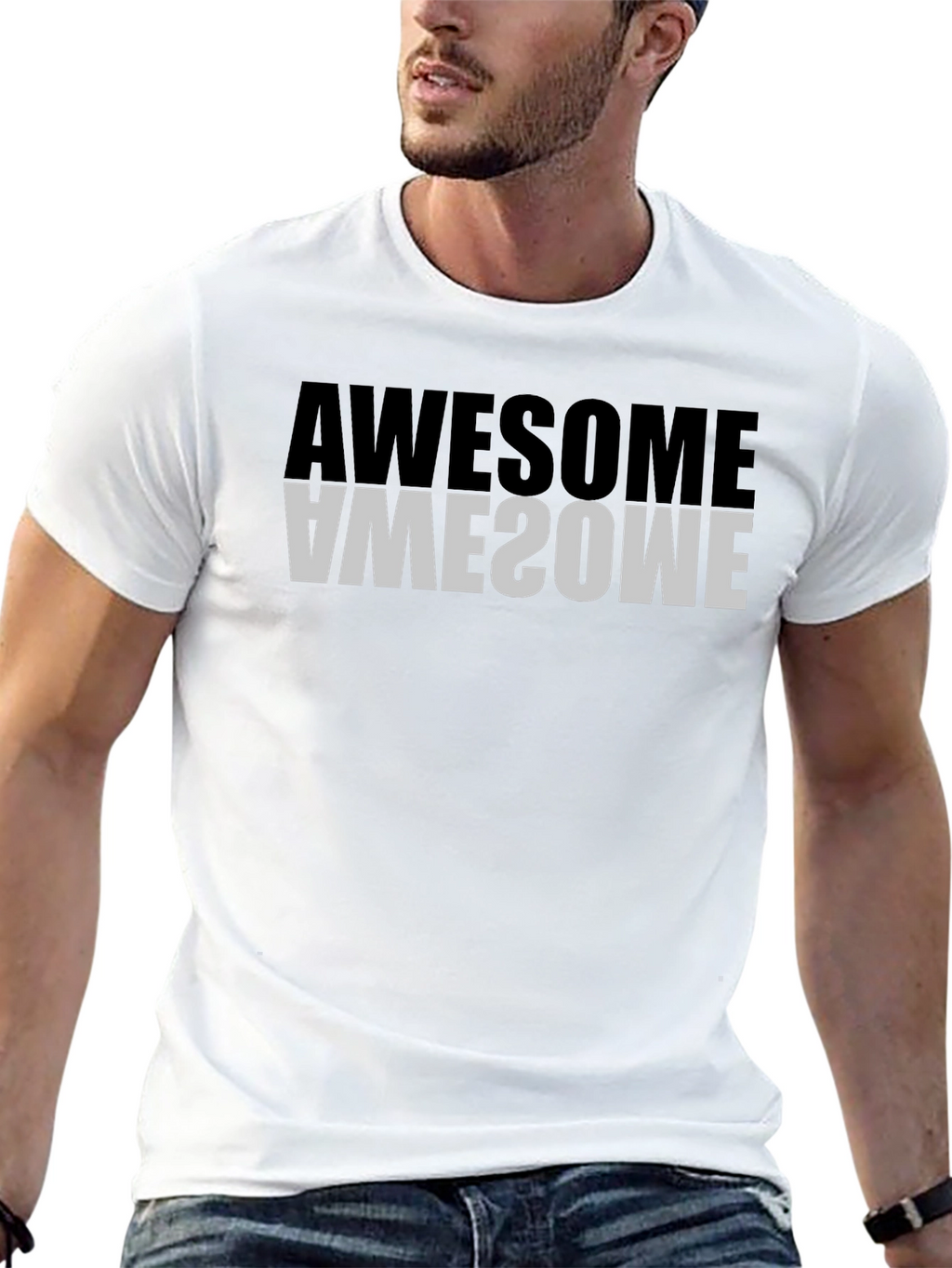 Awesome Reflective Graphic Tee - Black