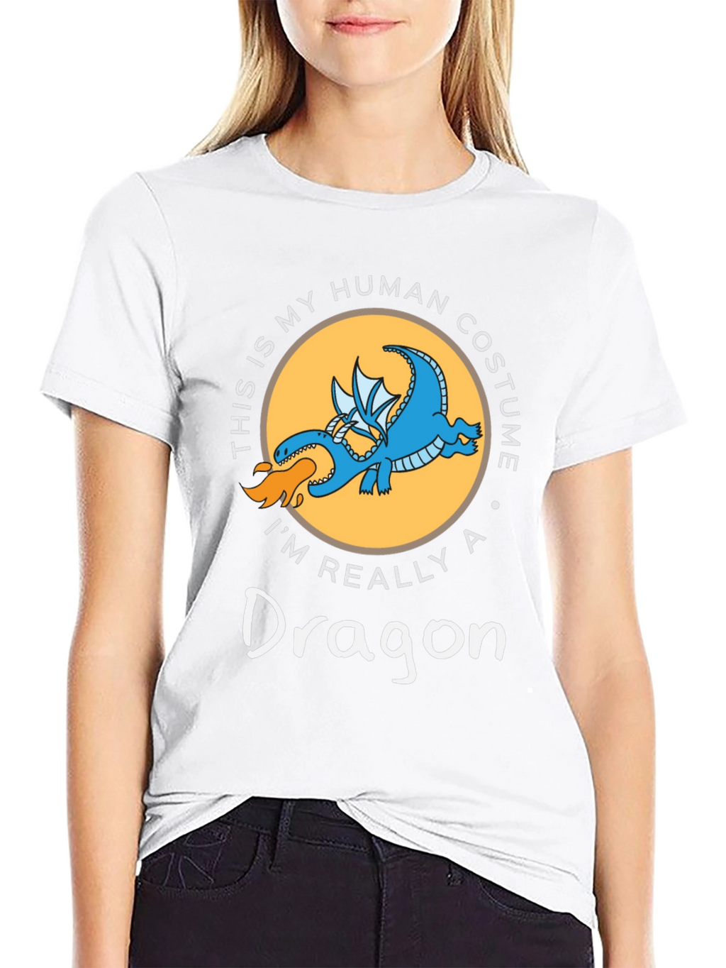 Funny Dragon Human Costume Graphic T-Shirt