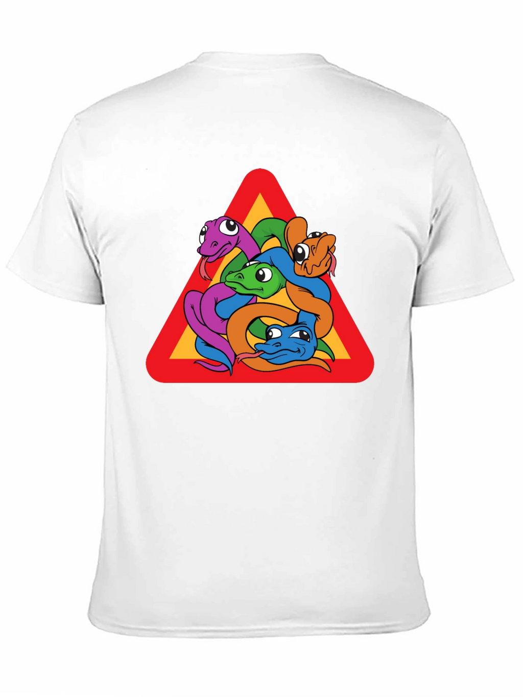 Snakes Warning Sign Graphic T-Shirt - Crew Neck