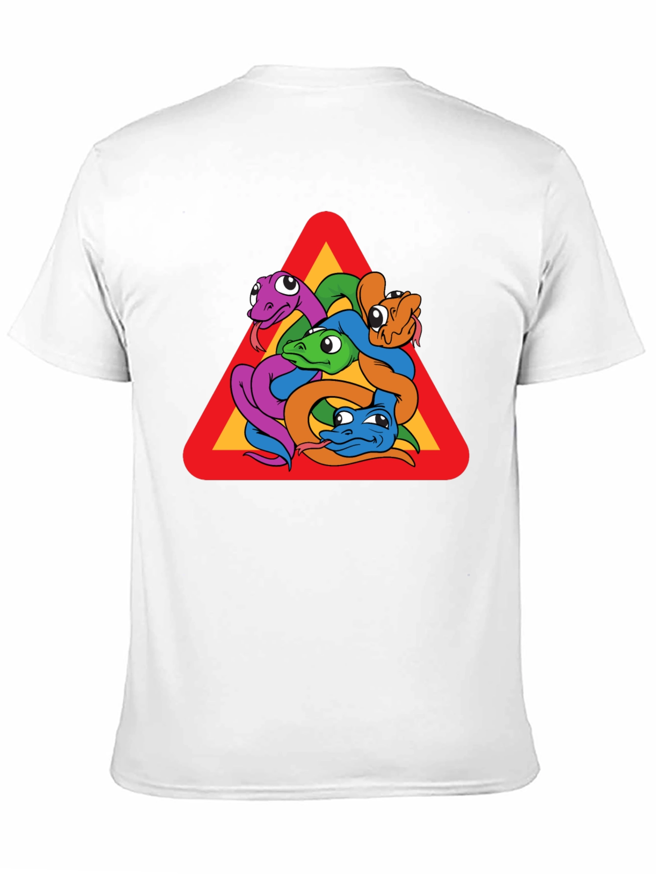 Snakes Warning Sign Graphic T-Shirt - Crew Neck