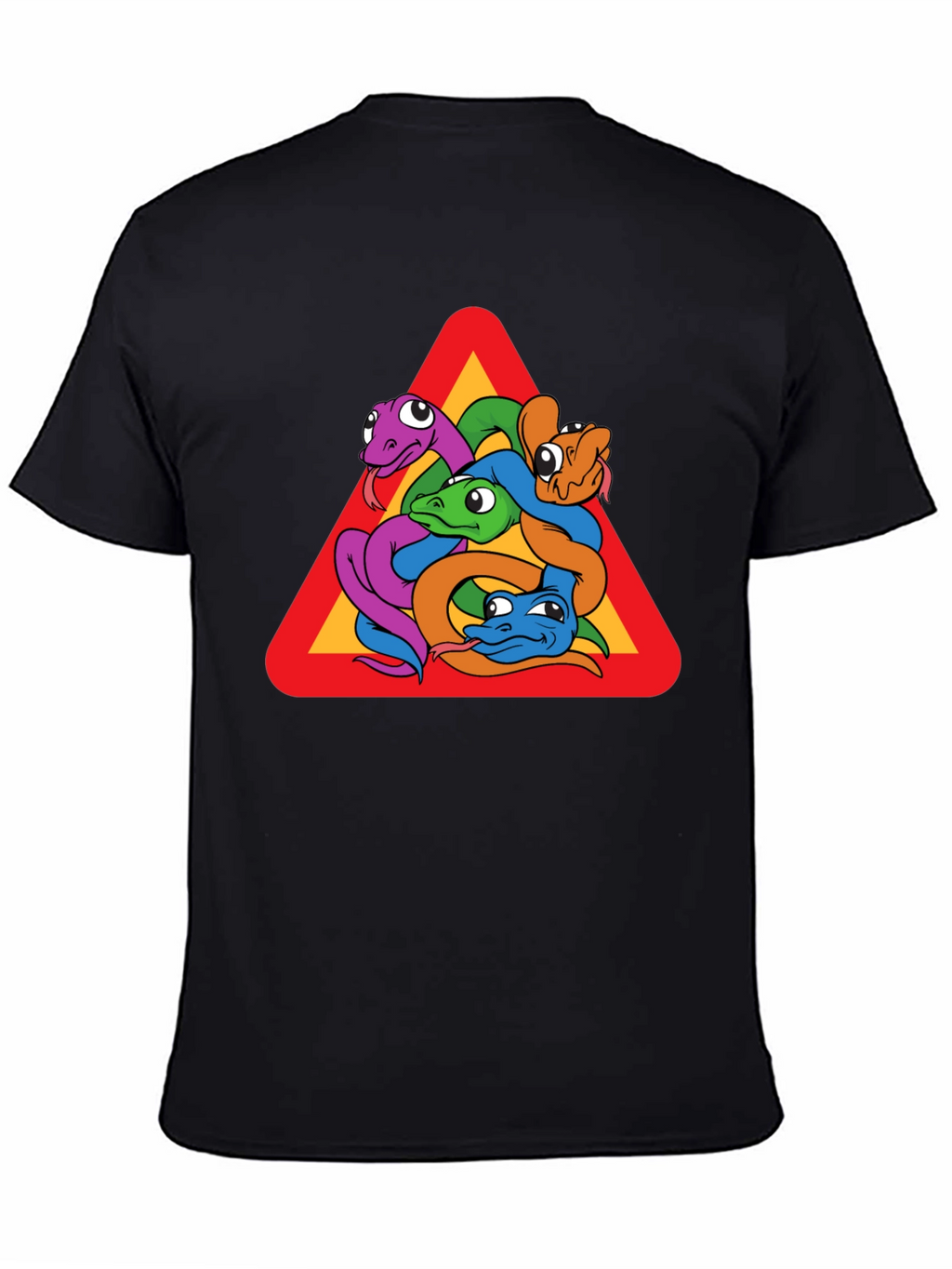 Snakes Warning Sign Graphic T-Shirt - Crew Neck