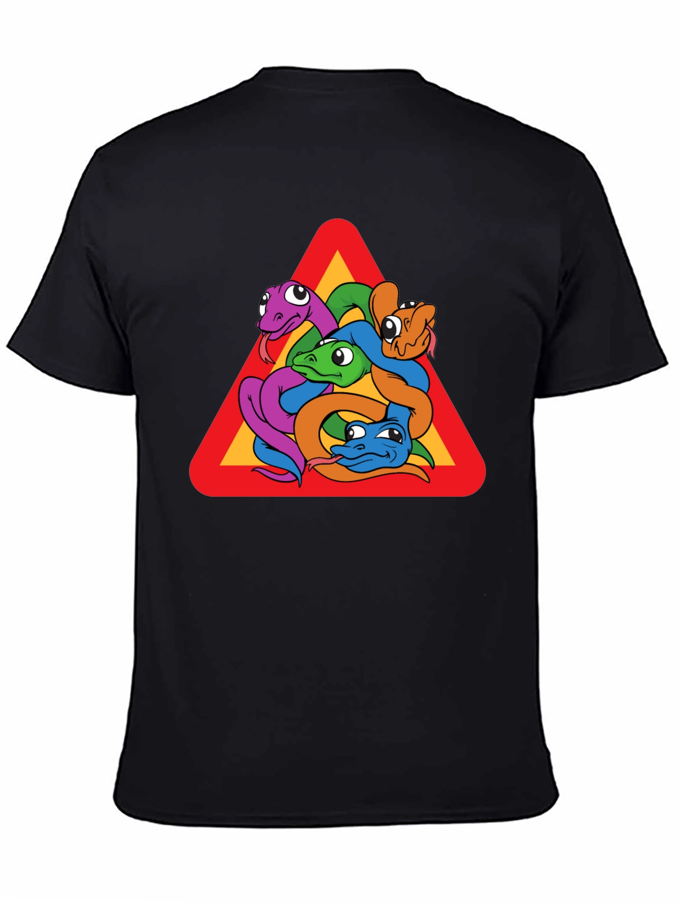 Snakes Warning Sign Graphic T-Shirt - Crew Neck