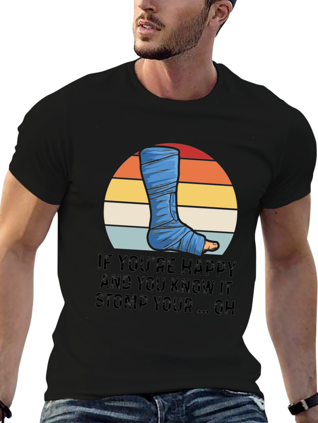 Happy Stomp Foot Cast Graphic Tee