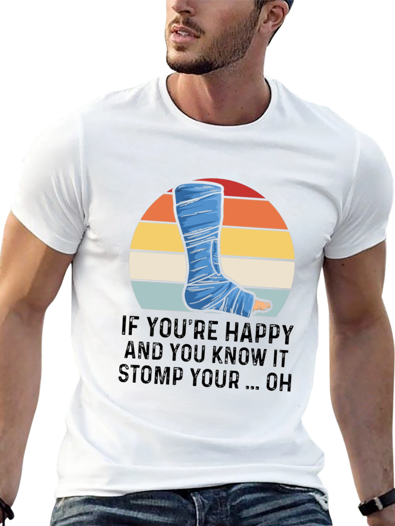 Happy Stomp Foot Cast Graphic Tee