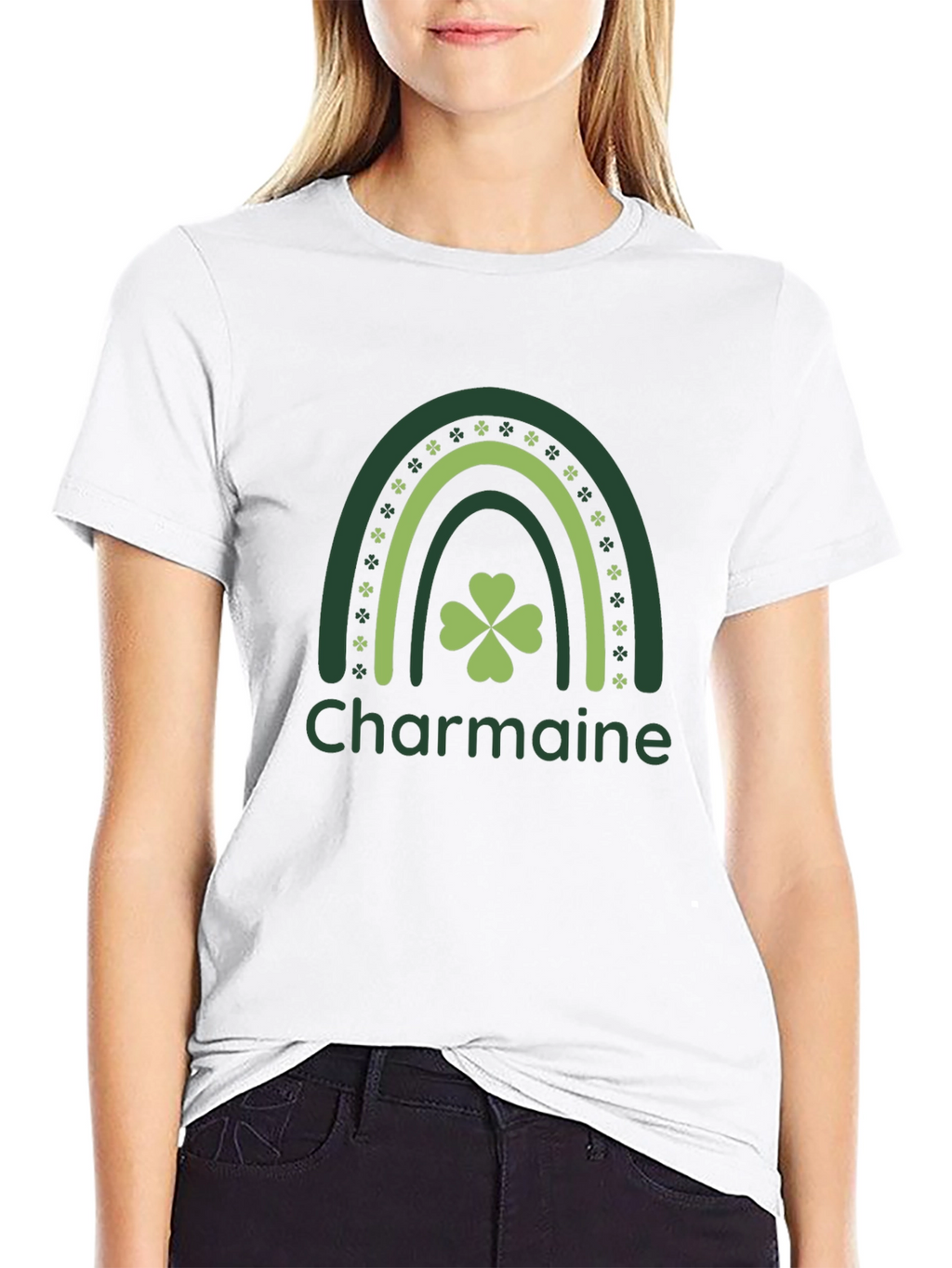 Charmaine Rainbow Shamrock St. Patricks Day T-Shirt