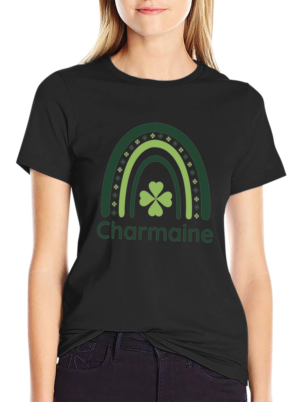 Charmaine Rainbow Shamrock St. Patricks Day T-Shirt