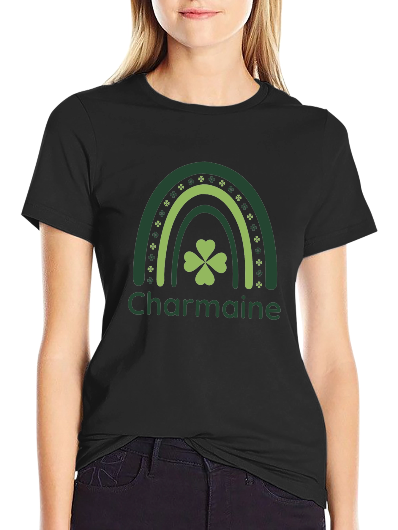Charmaine Rainbow Shamrock St. Patricks Day T-Shirt