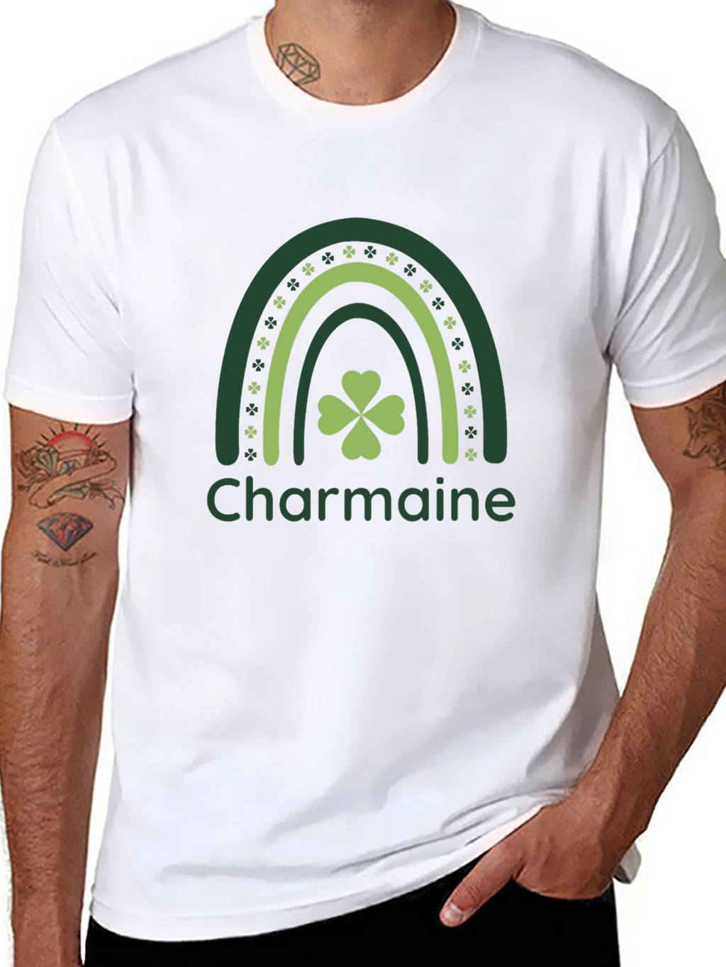 Charmaine Rainbow Shamrock St. Patricks Day T-Shirt