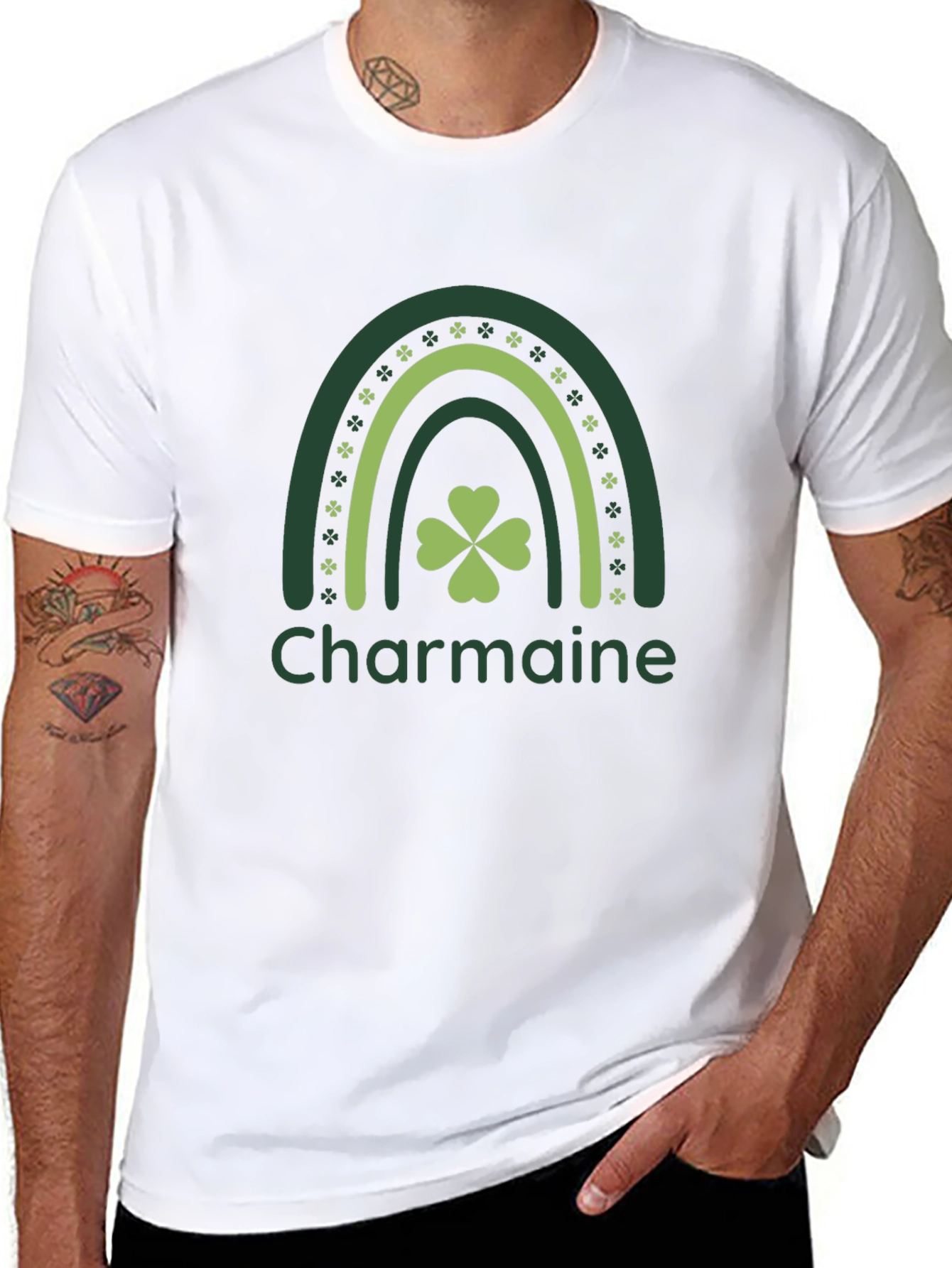 Charmaine Rainbow Shamrock St. Patricks Day T-Shirt