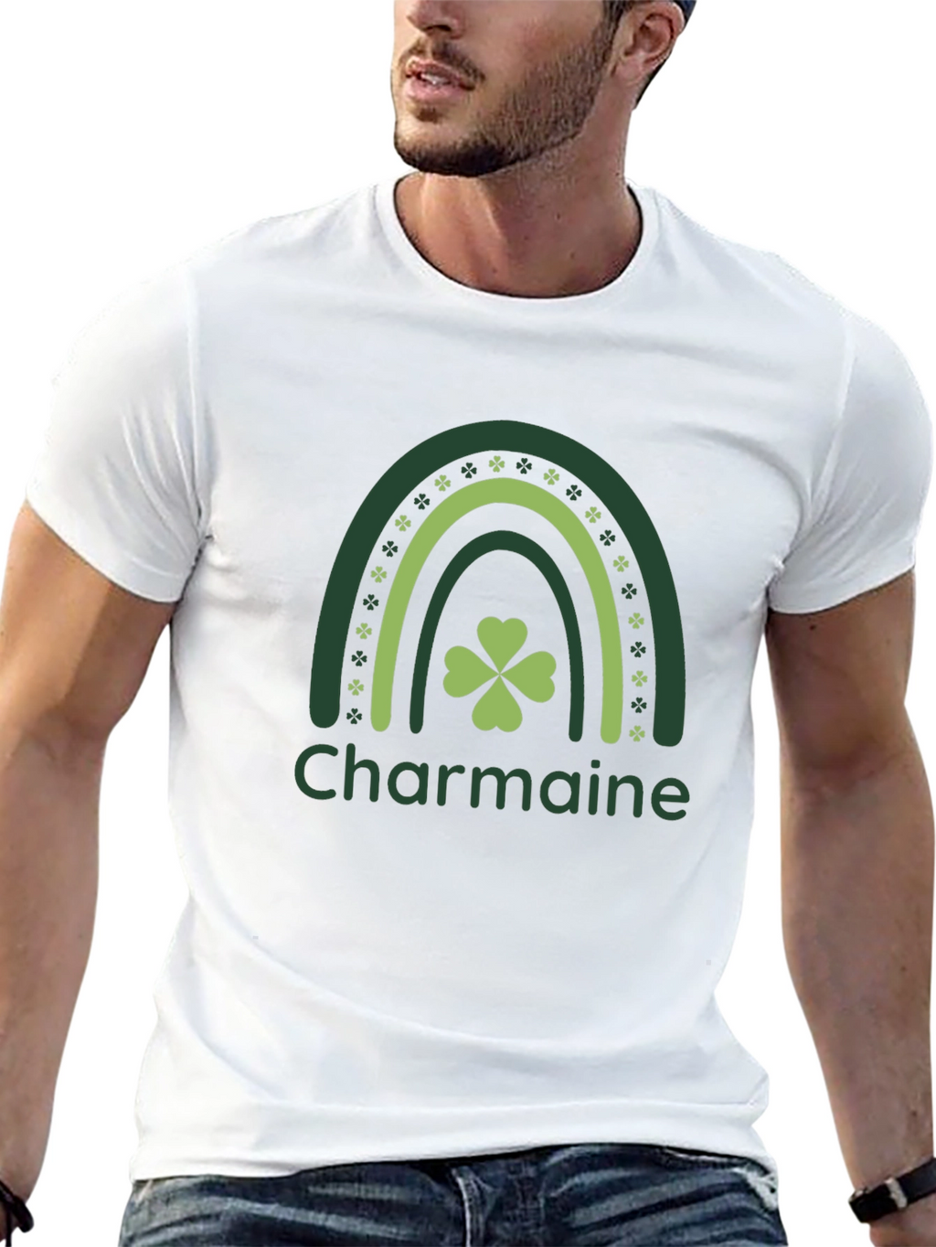 Charmaine Rainbow Shamrock St. Patricks Day T-Shirt