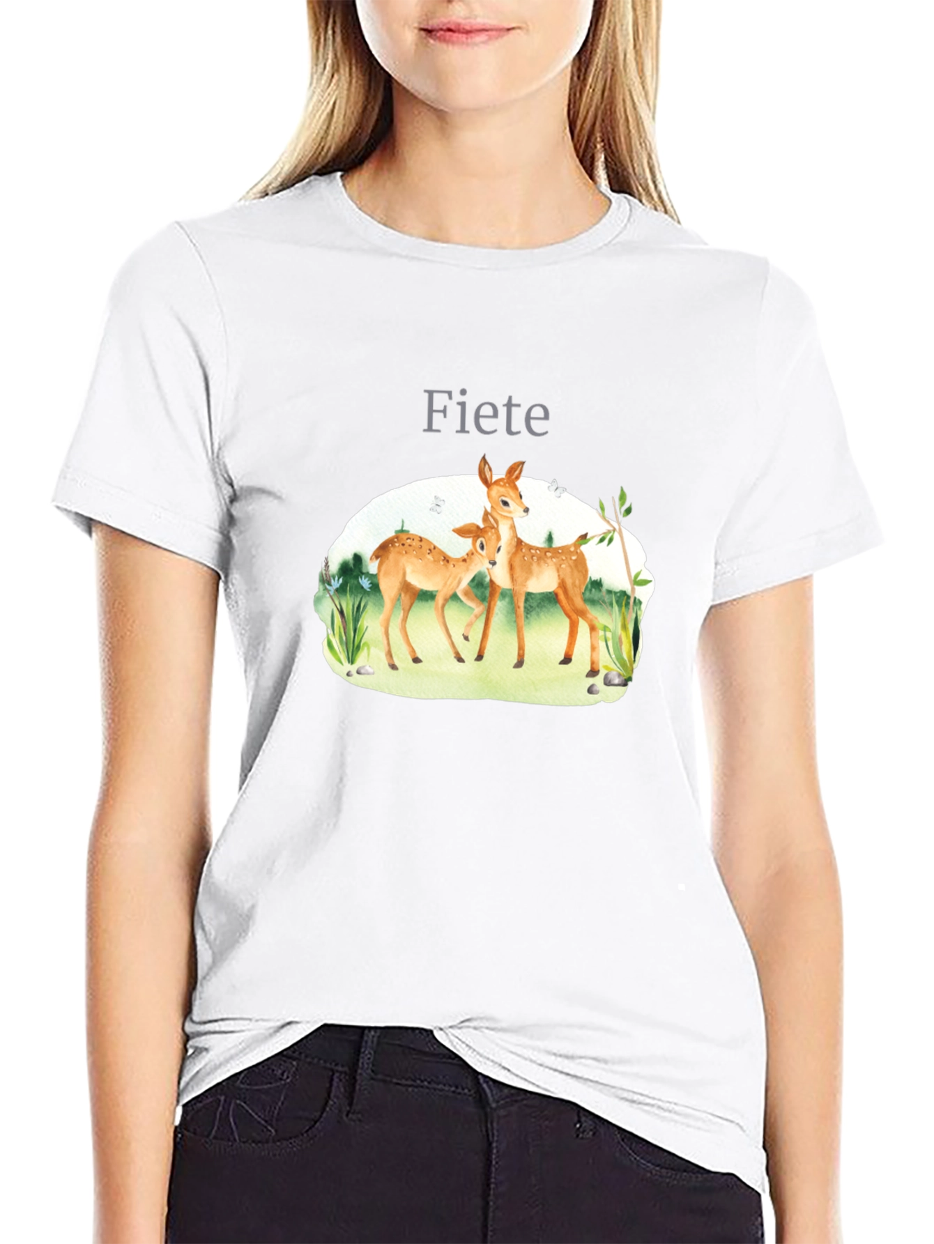 Fiete Deer Graphic Black T-Shirt
