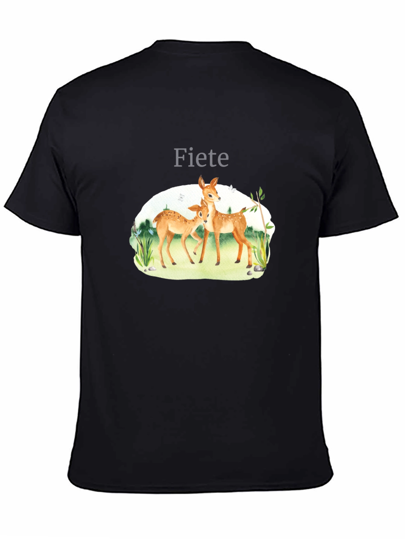 Fiete Deer Graphic Black T-Shirt