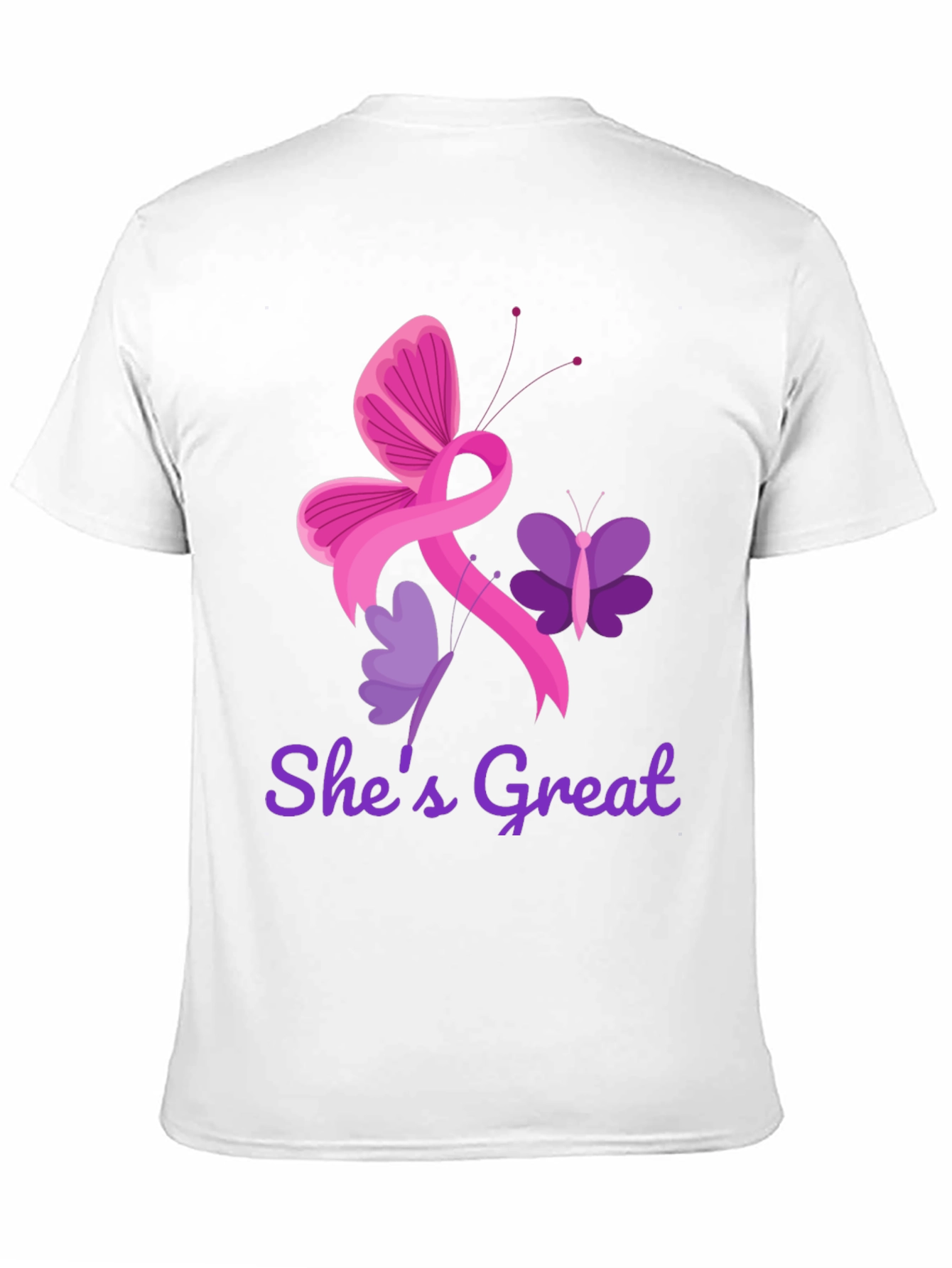 Shes Great Breast Cancer Awareness Ribbon Butterfly T-Shirt