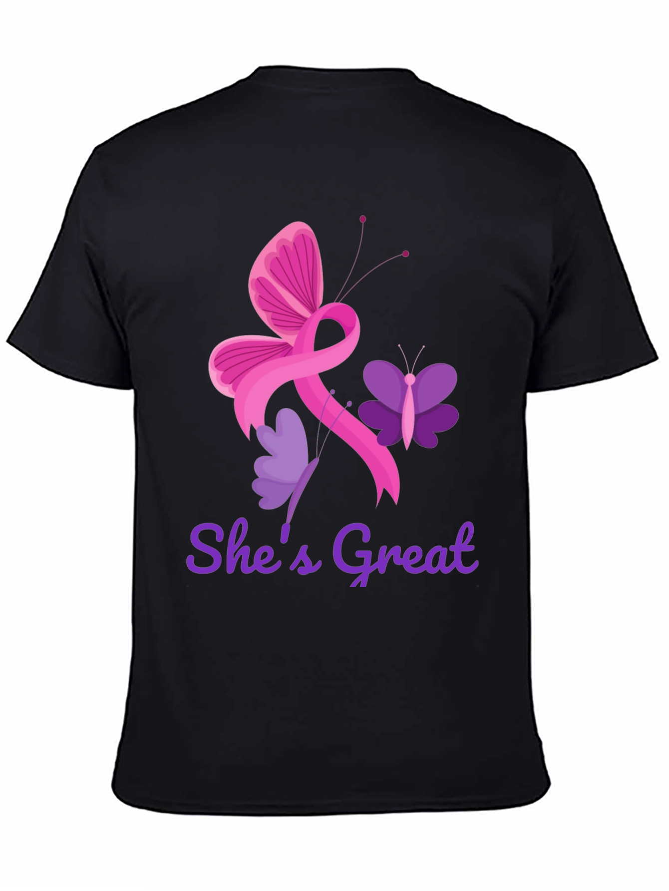 Shes Great Breast Cancer Awareness Ribbon Butterfly T-Shirt
