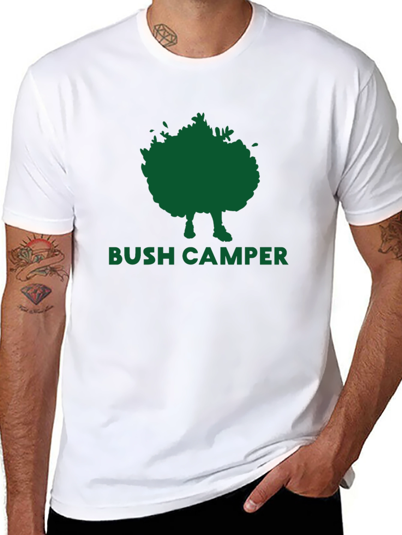 Bush Camper Graphic Tee - Black Cotton T-Shirt
