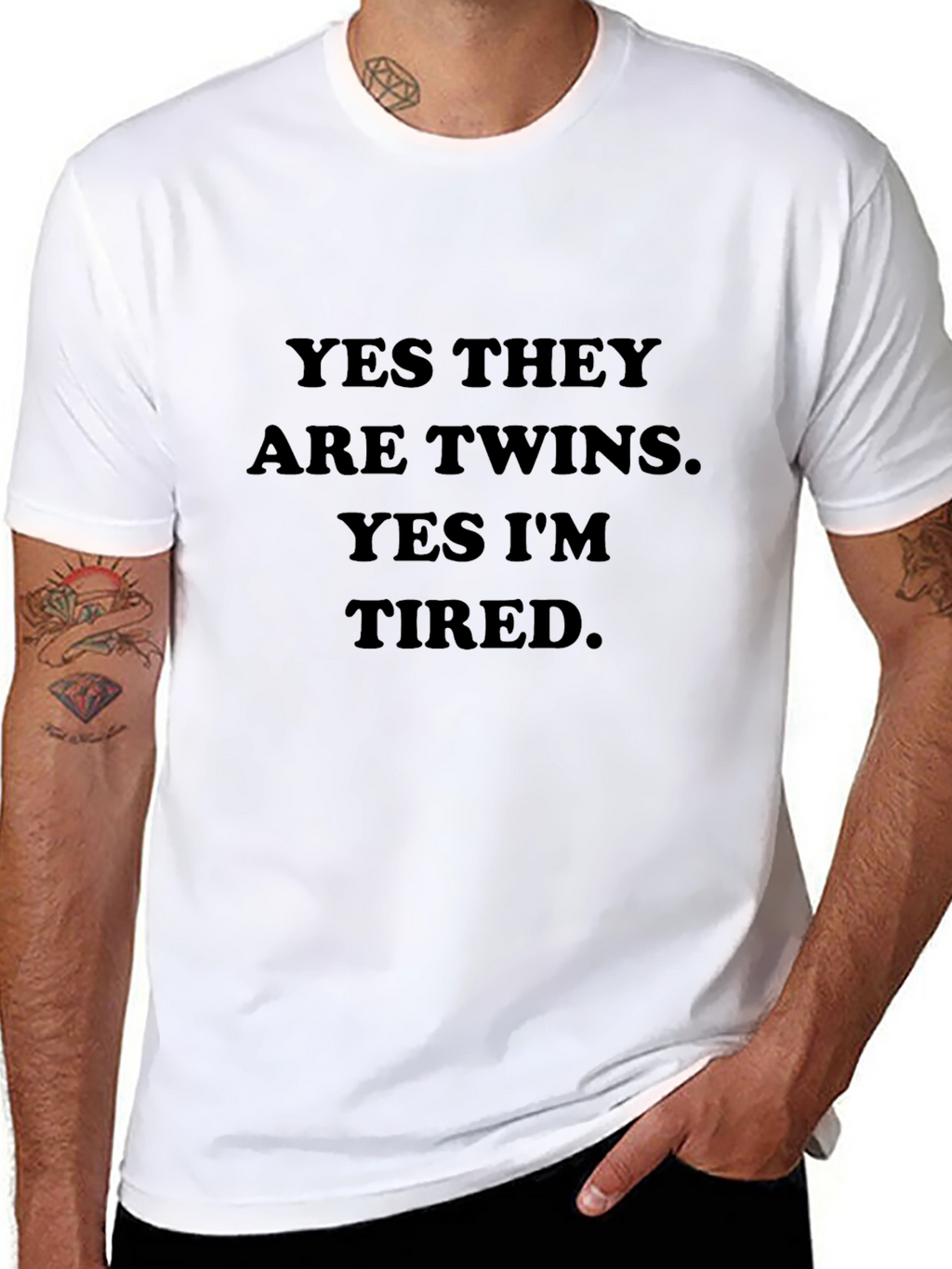 Yes Twins Im Tired - Funny Graphic Tee