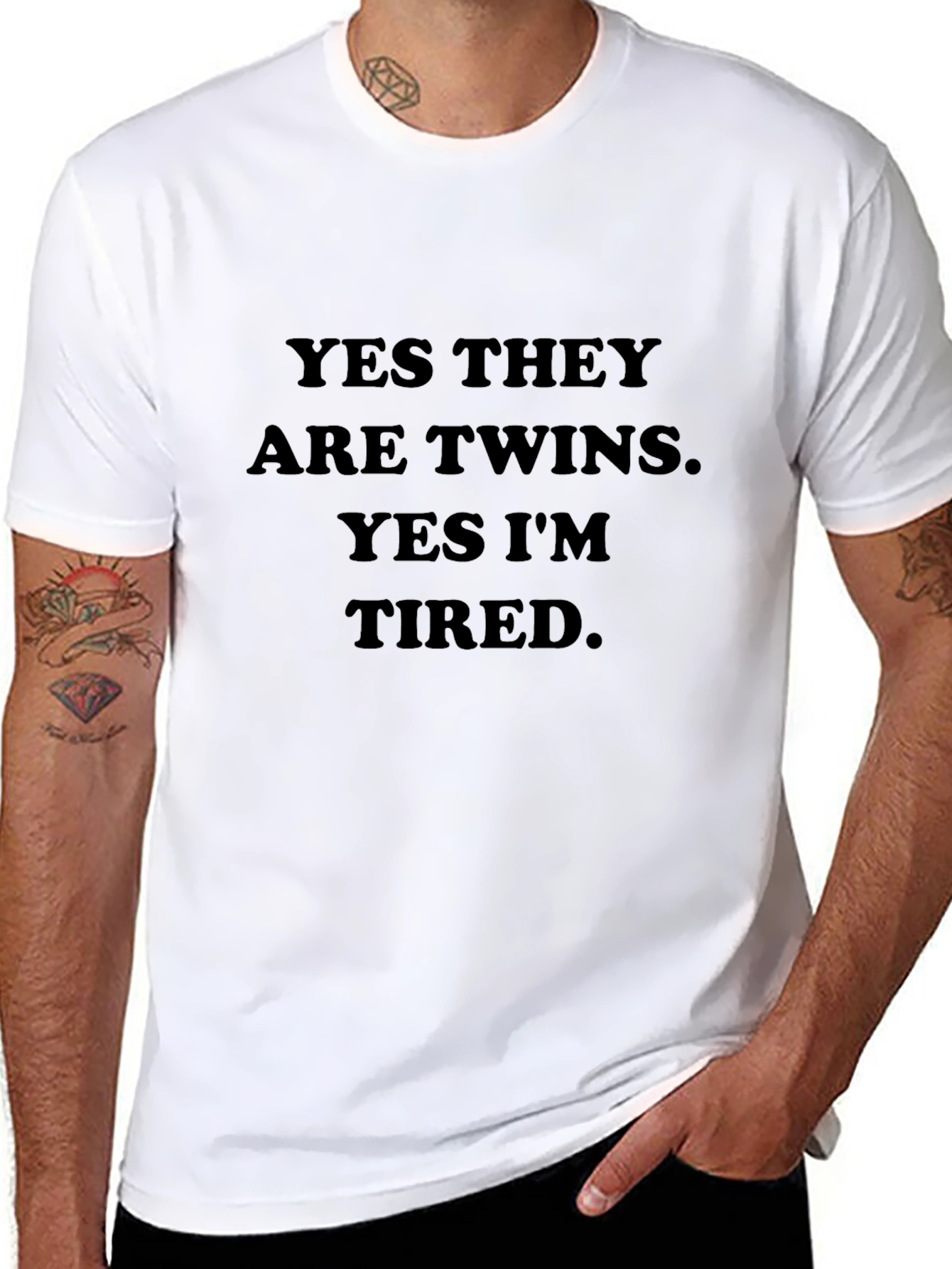 Yes Twins Im Tired - Funny Graphic Tee