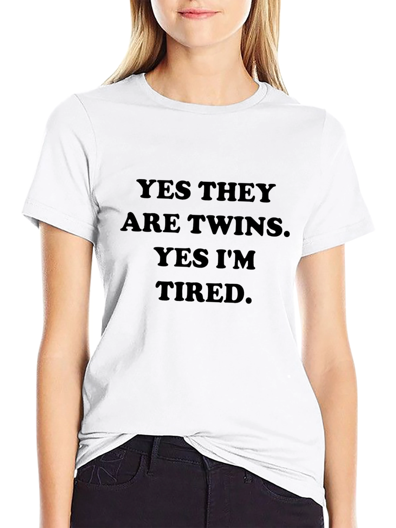 Yes Twins Im Tired - Funny Graphic Tee