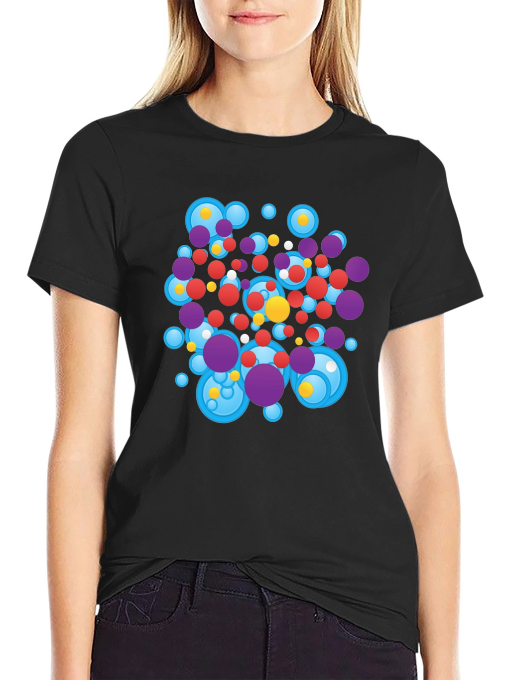 Abstract Circles Black T-Shirt