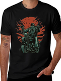 Cool Biker T-Shirt - Black Motorcycle Design
