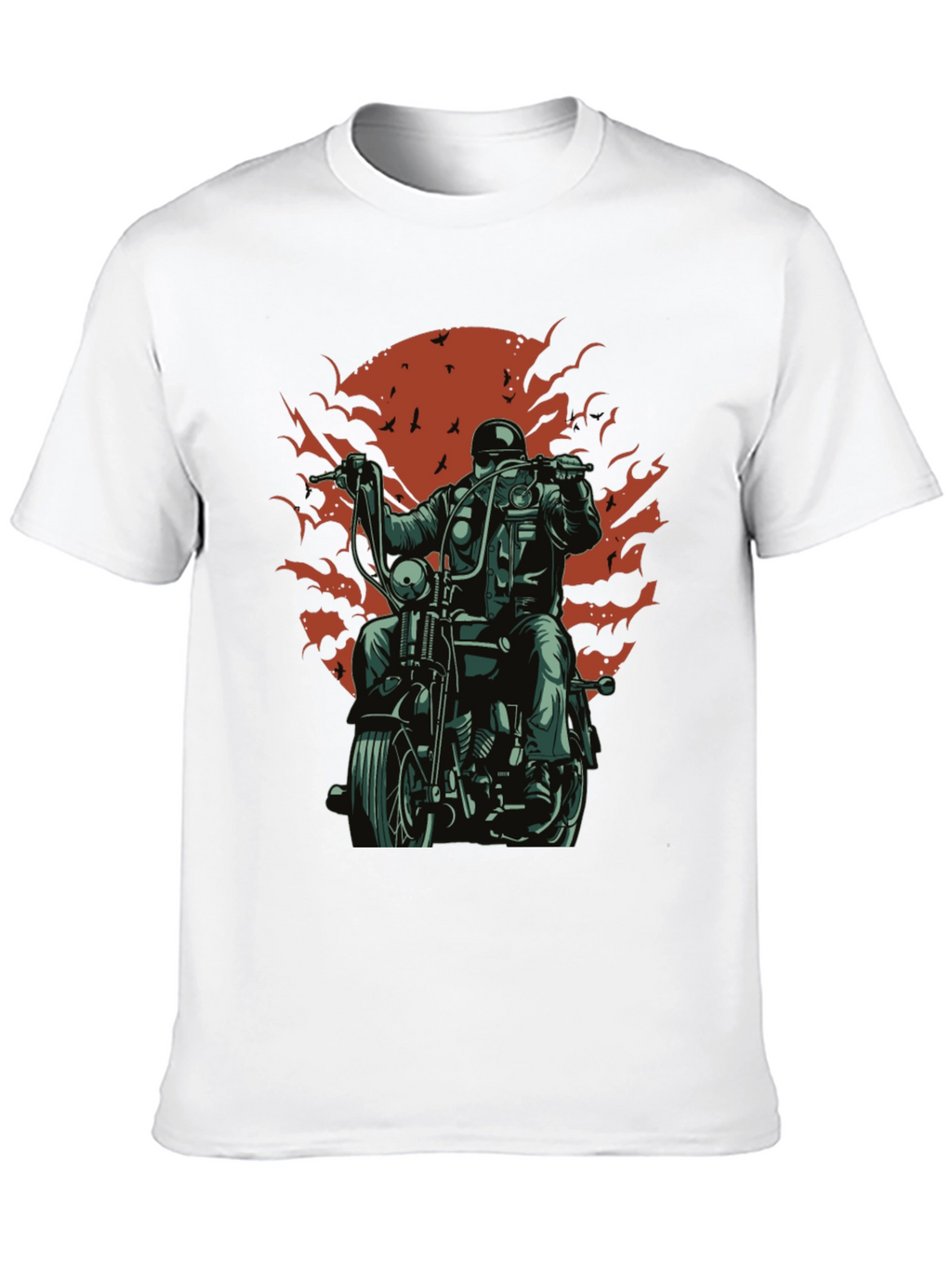 Cool Biker T-Shirt - Black Motorcycle Design
