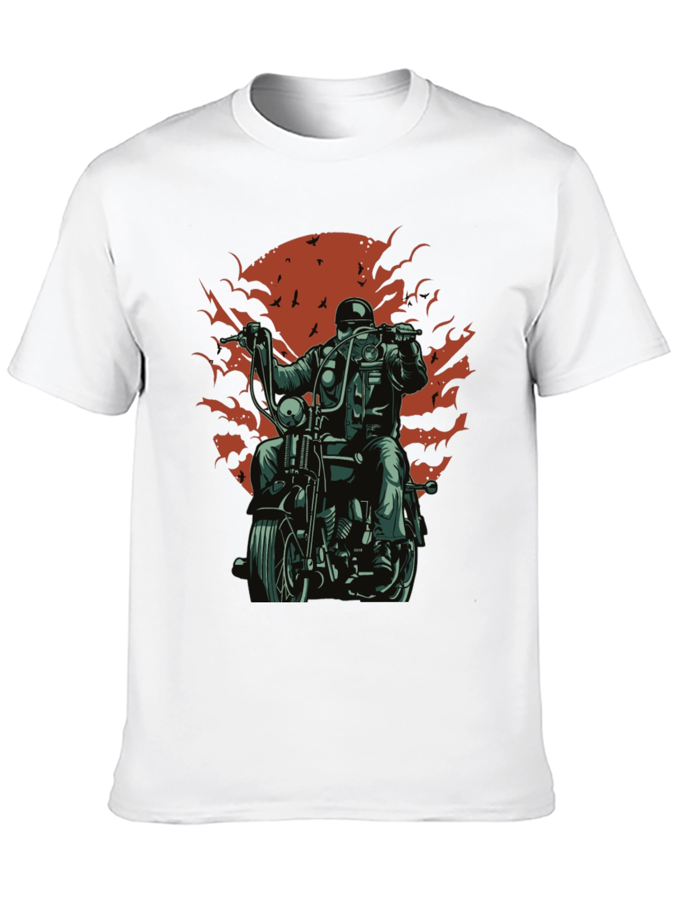Cool Biker T-Shirt - Black Motorcycle Design