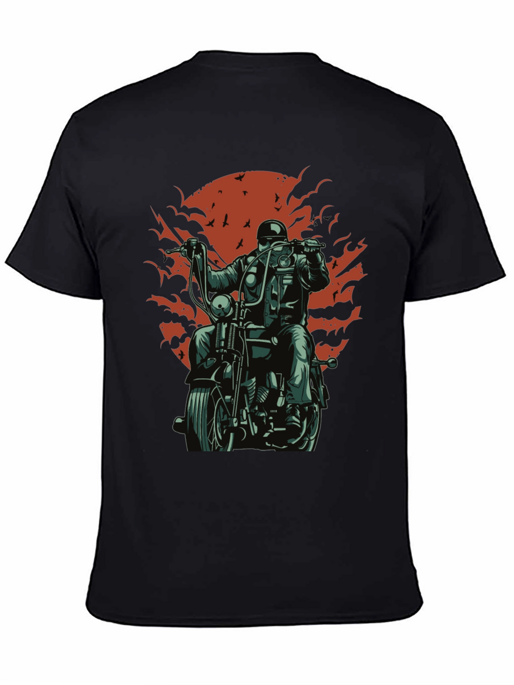 Cool Biker T-Shirt - Black Motorcycle Design