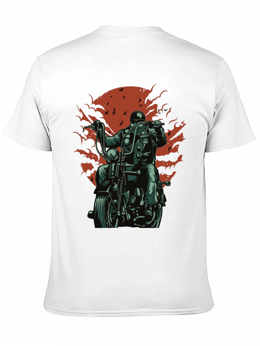 Cool Biker T-Shirt - Black Motorcycle Design