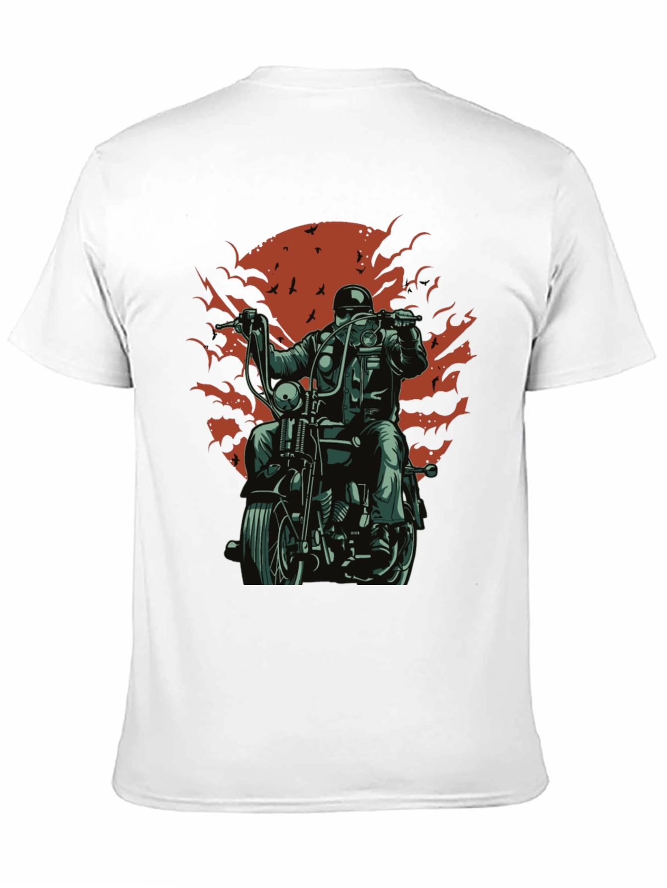 Cool Biker T-Shirt - Black Motorcycle Design