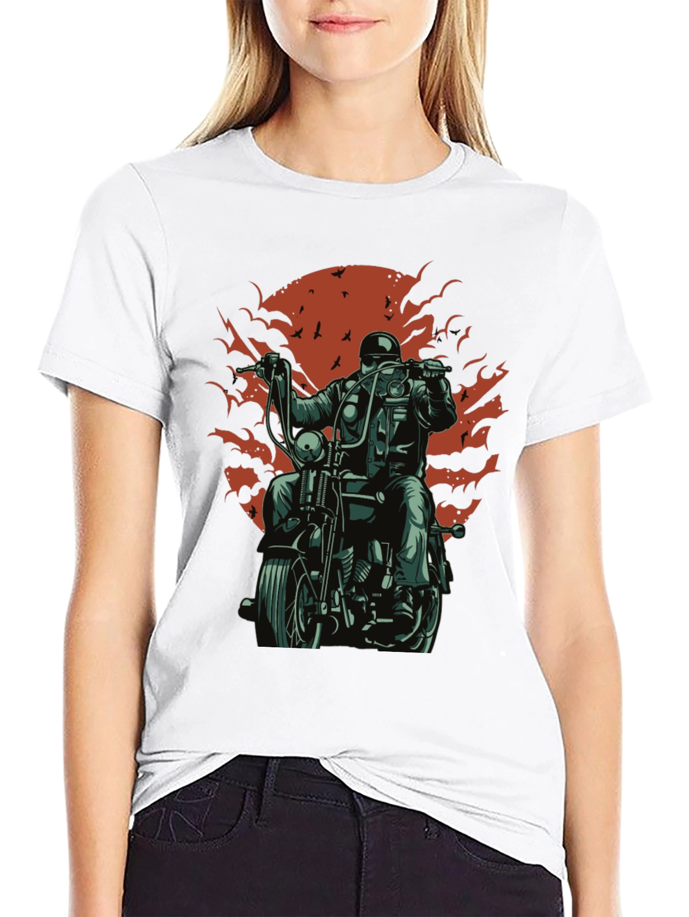 Cool Biker T-Shirt - Black Motorcycle Design