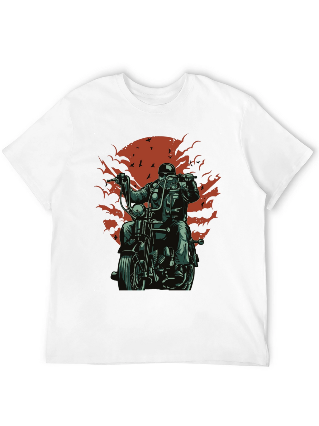 Cool Biker T-Shirt - Black Motorcycle Design