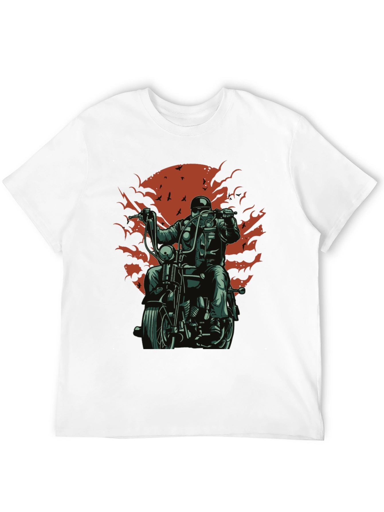 Cool Biker T-Shirt - Black Motorcycle Design