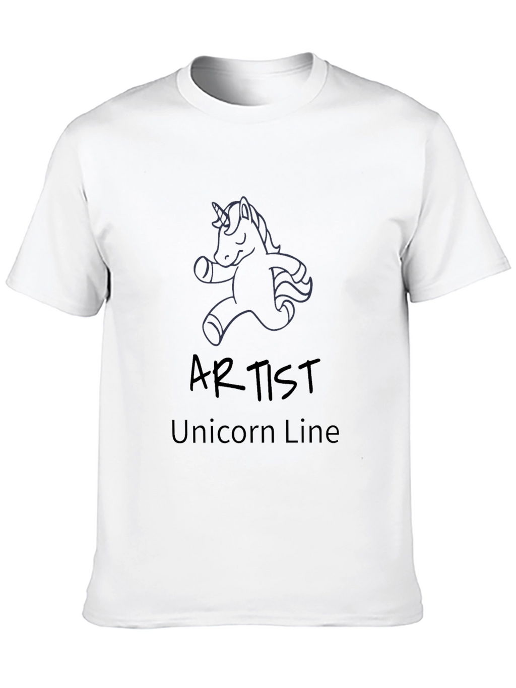 Artist Unicorn Line Black Graphic Tee