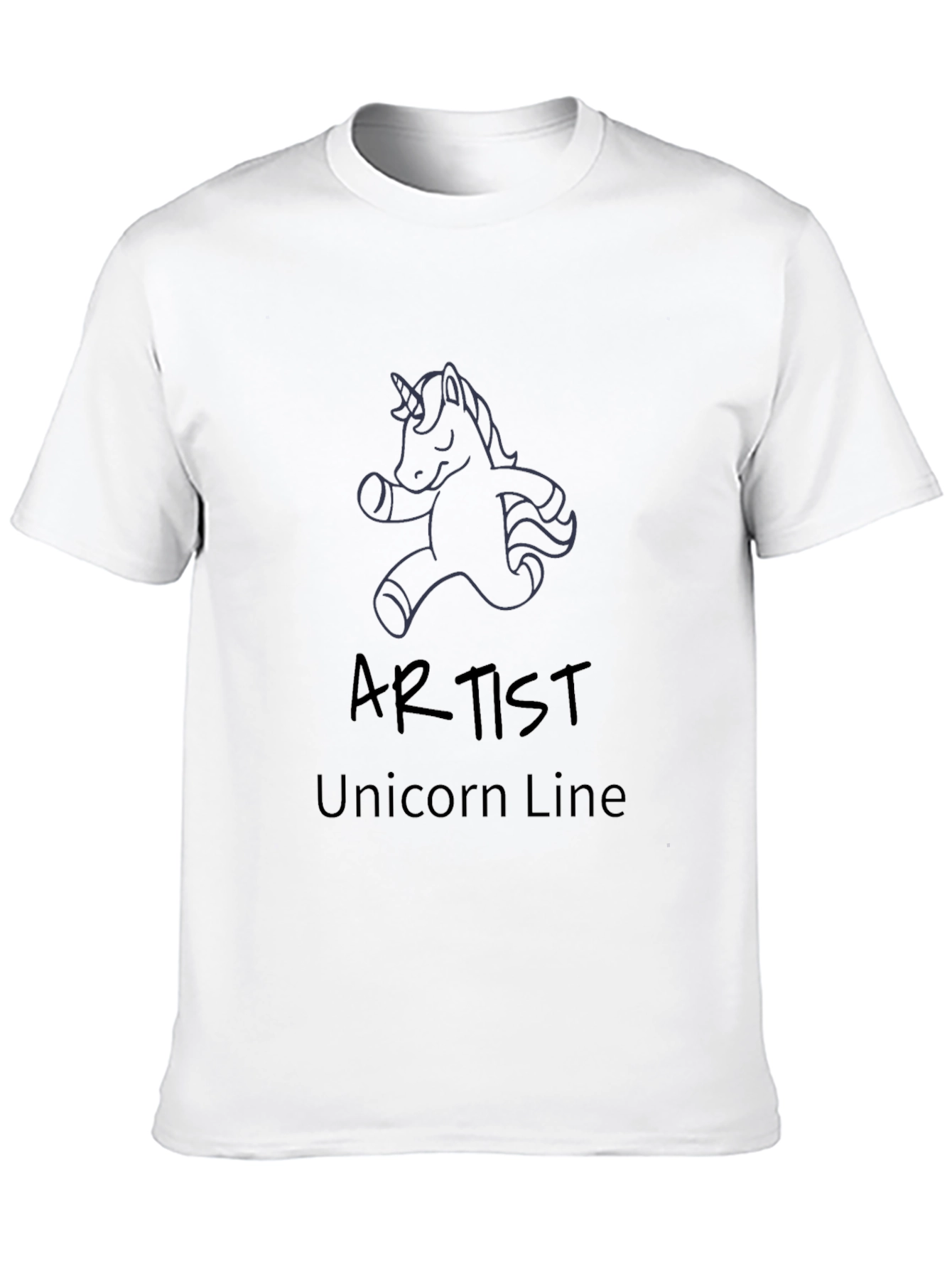 Artist Unicorn Line Black Graphic Tee