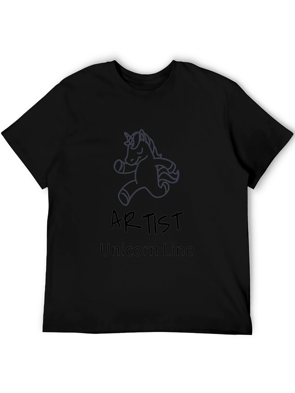 Artist Unicorn Line Black Graphic Tee