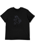 Artist Unicorn Line Black Graphic Tee