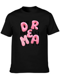 Dream Pink Letter Graphic Black T-Shirt