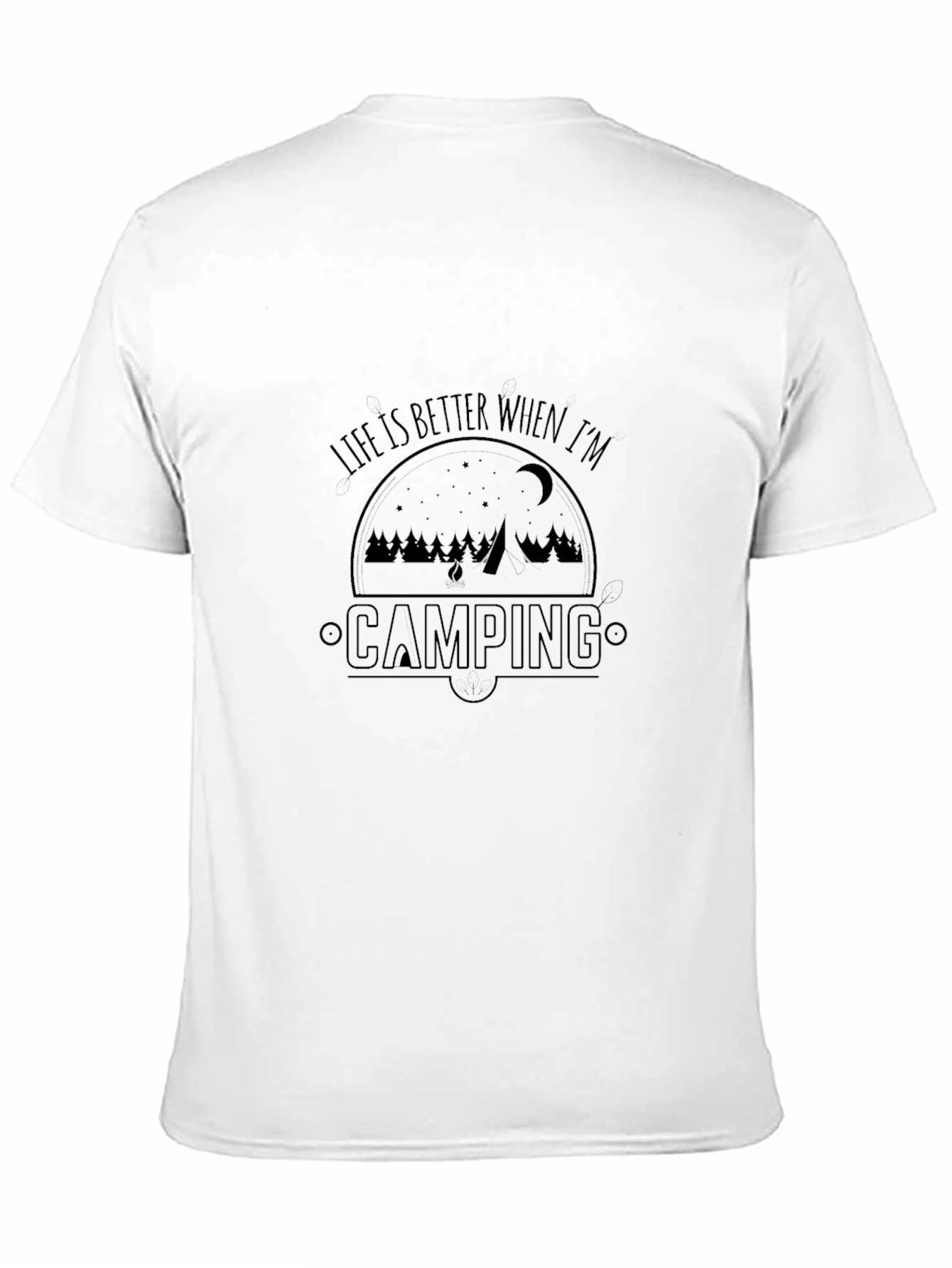 Life is Better Camping Black Graphic T-Shirt