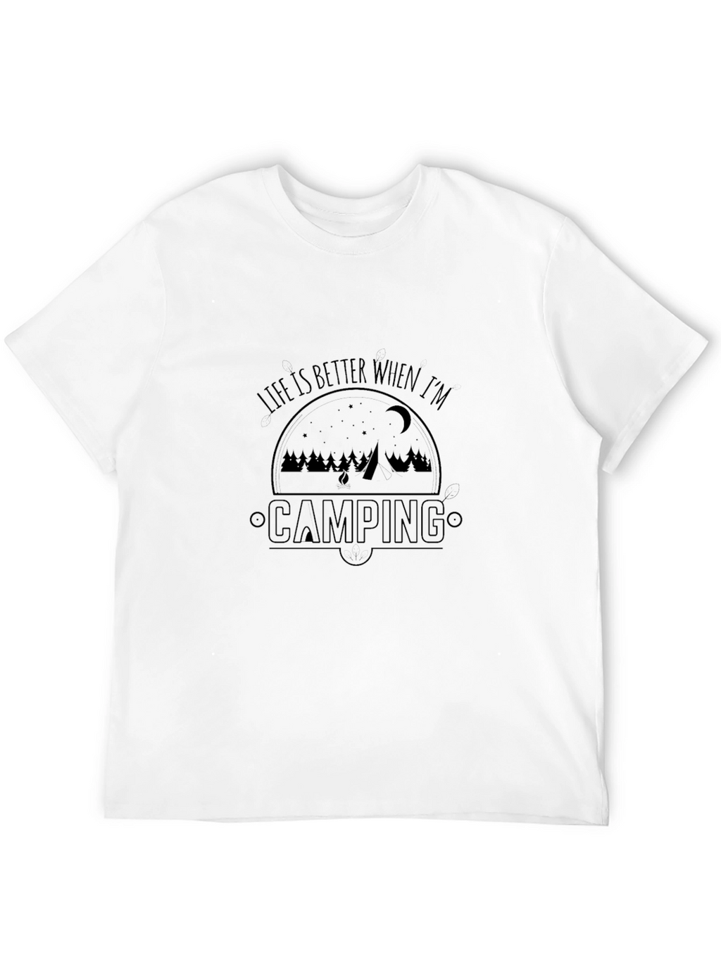 Life is Better Camping Black Graphic T-Shirt