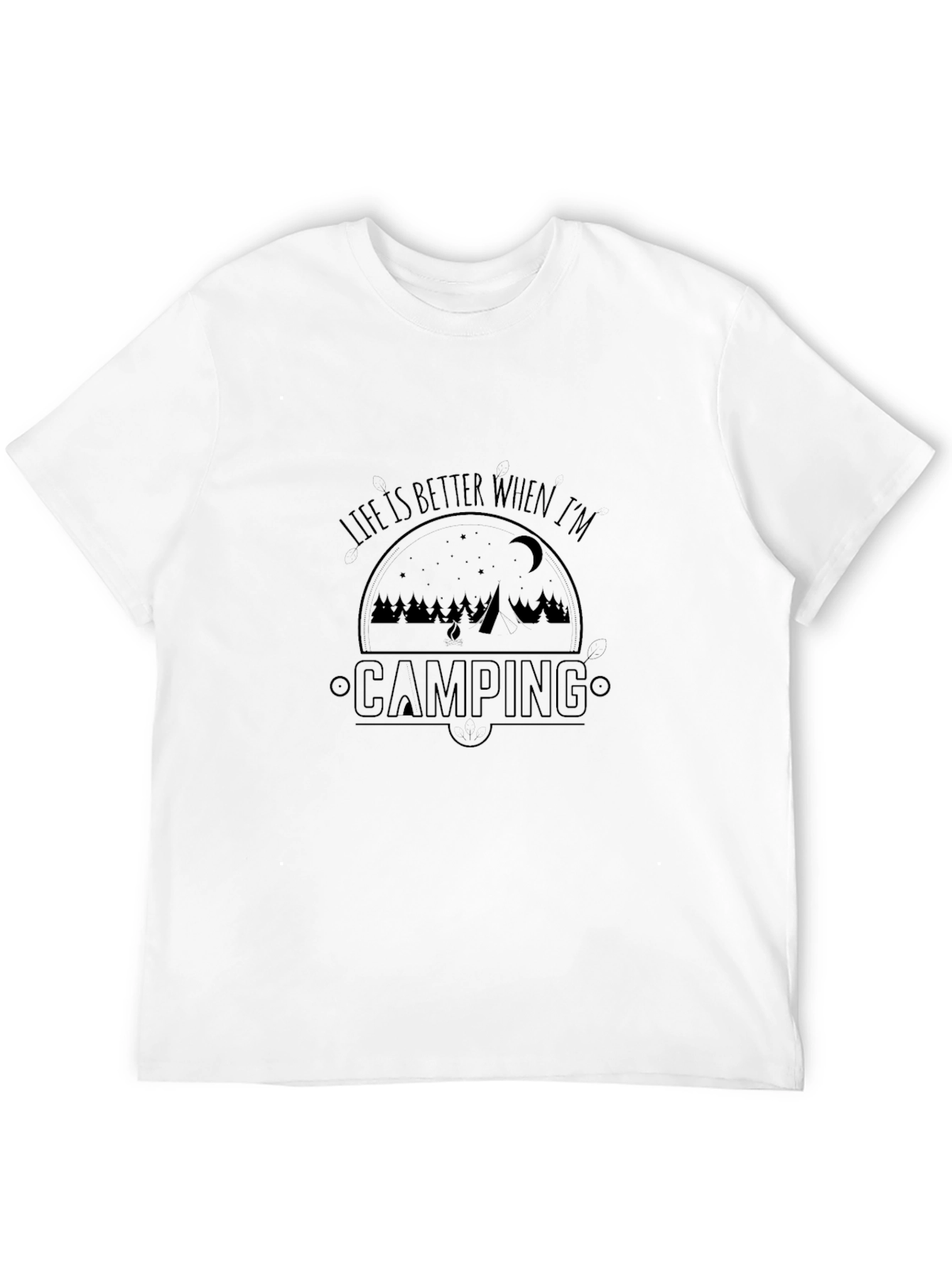 Life is Better Camping Black Graphic T-Shirt