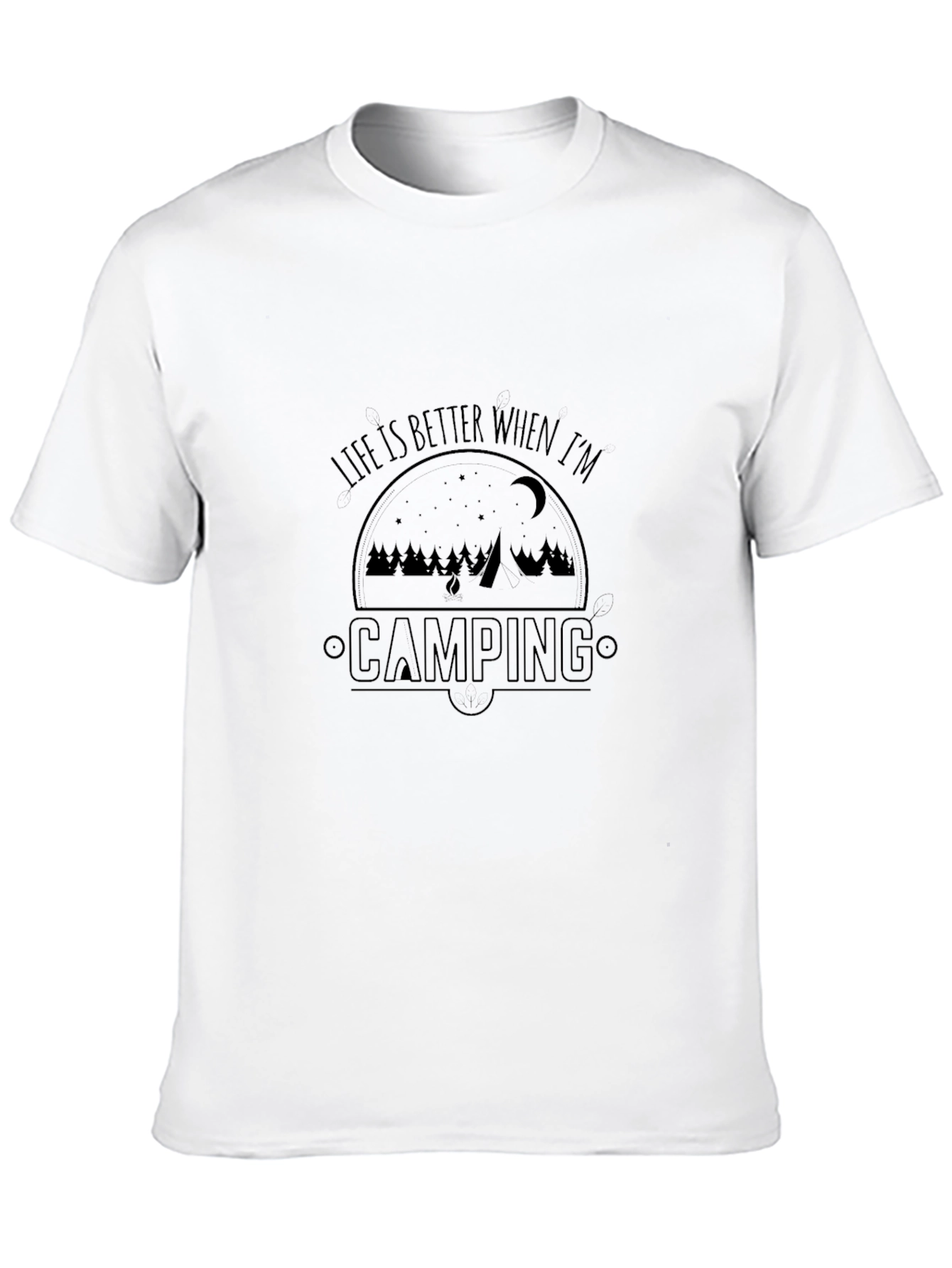 Life is Better Camping Black Graphic T-Shirt