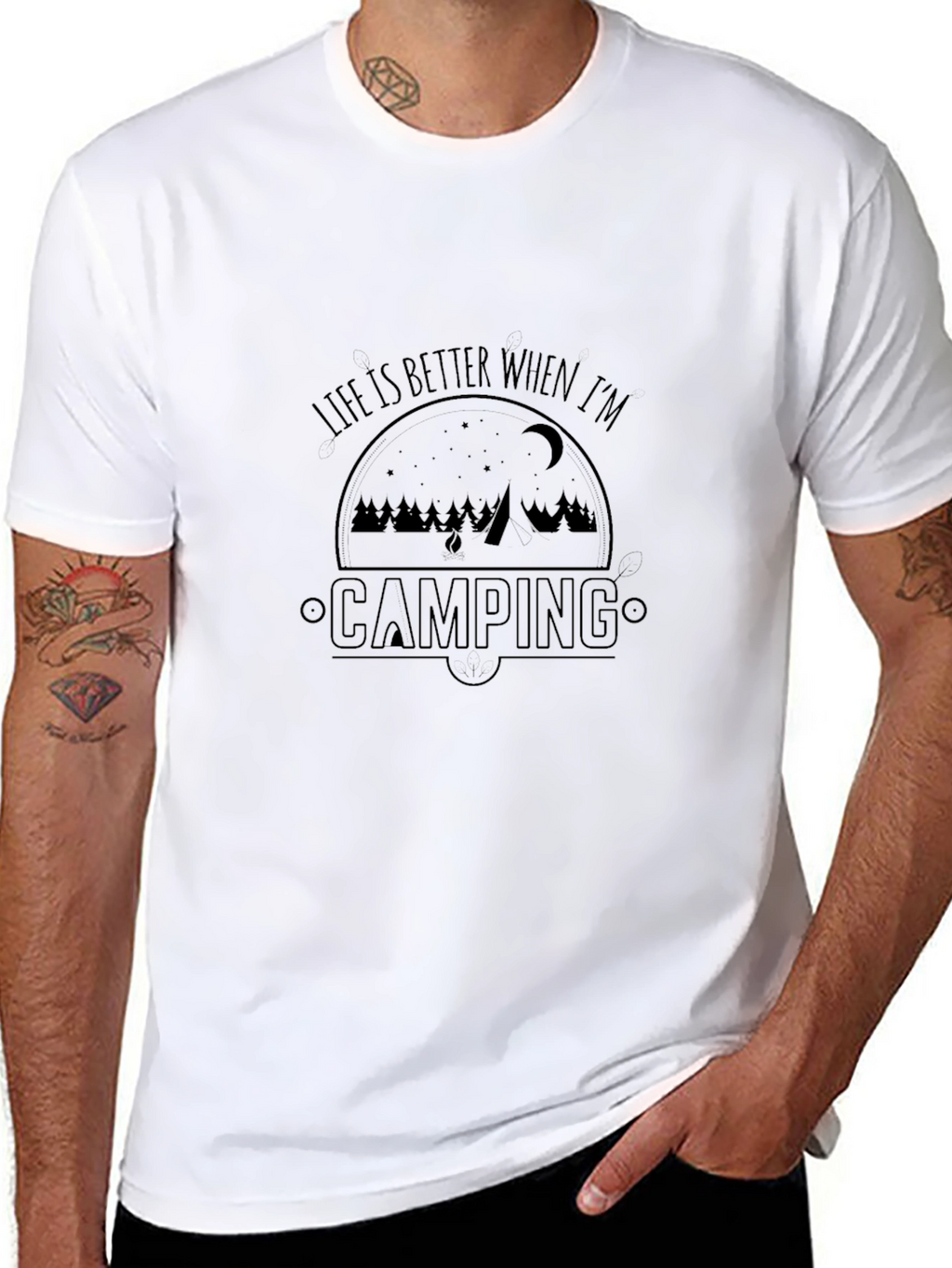 Life is Better Camping Black Graphic T-Shirt