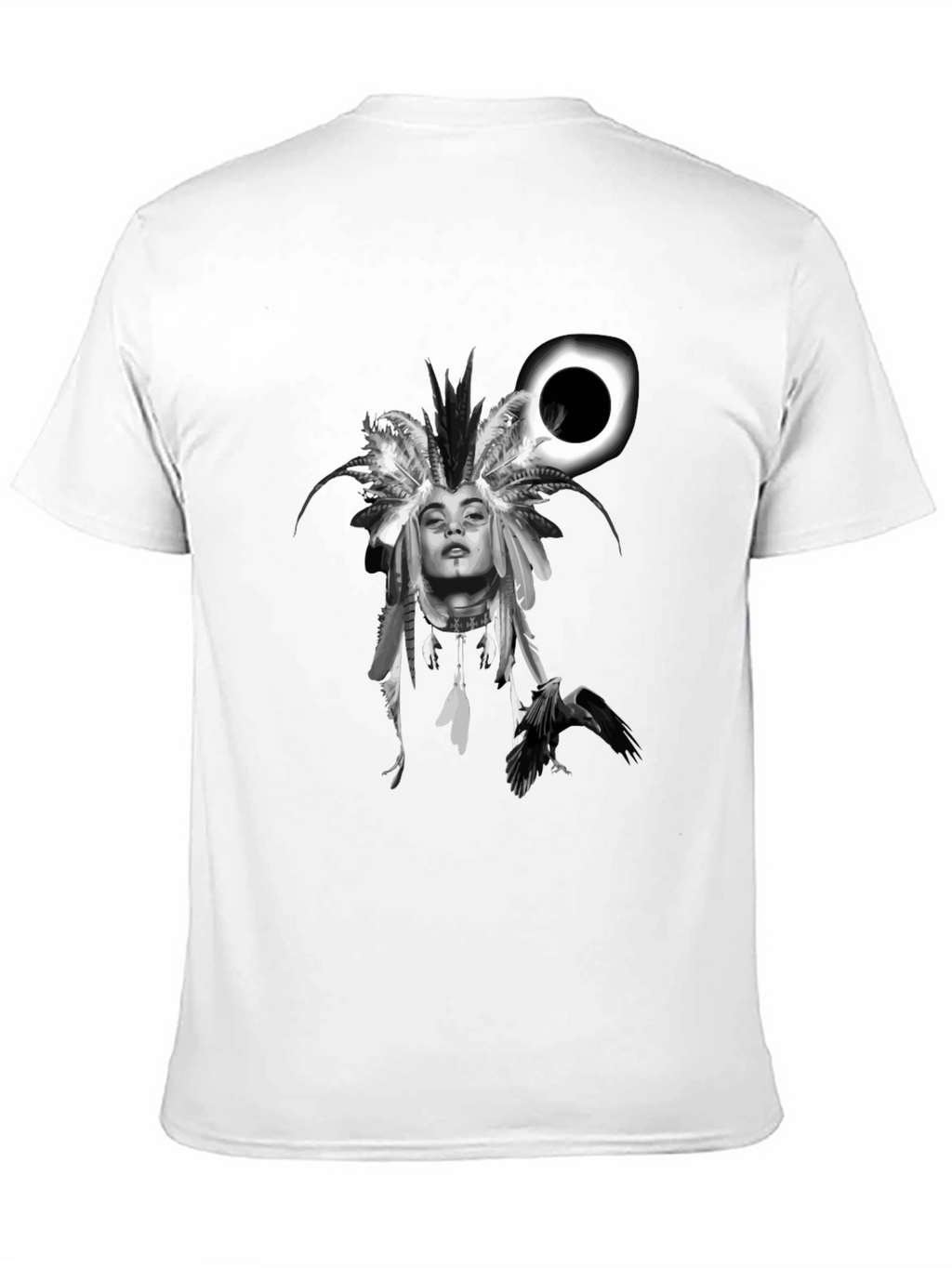 Raven Woman T-Shirt: Black Stylish Graphic Tee