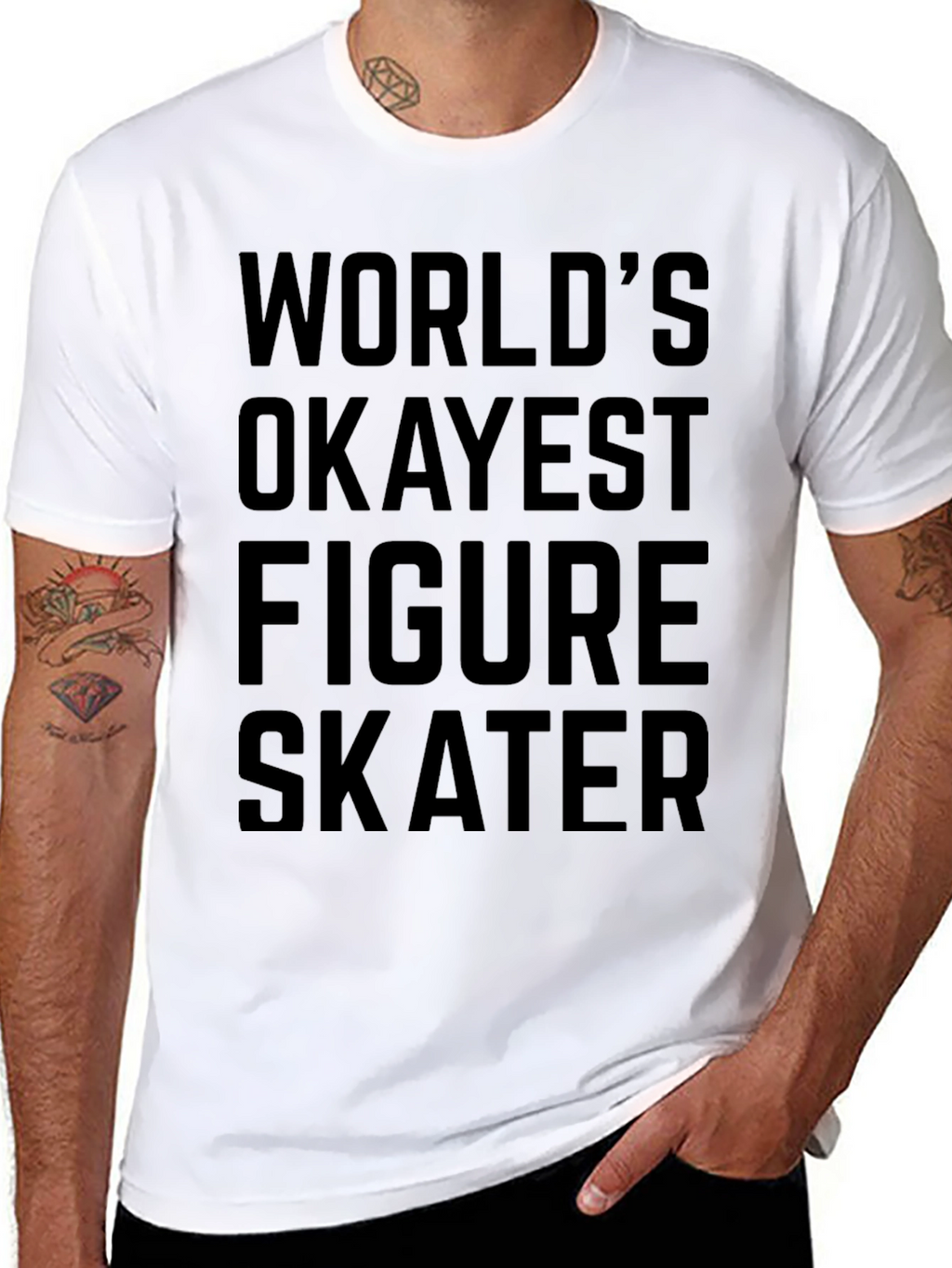 Worlds Okayest Figure Skater T-Shirt - Black