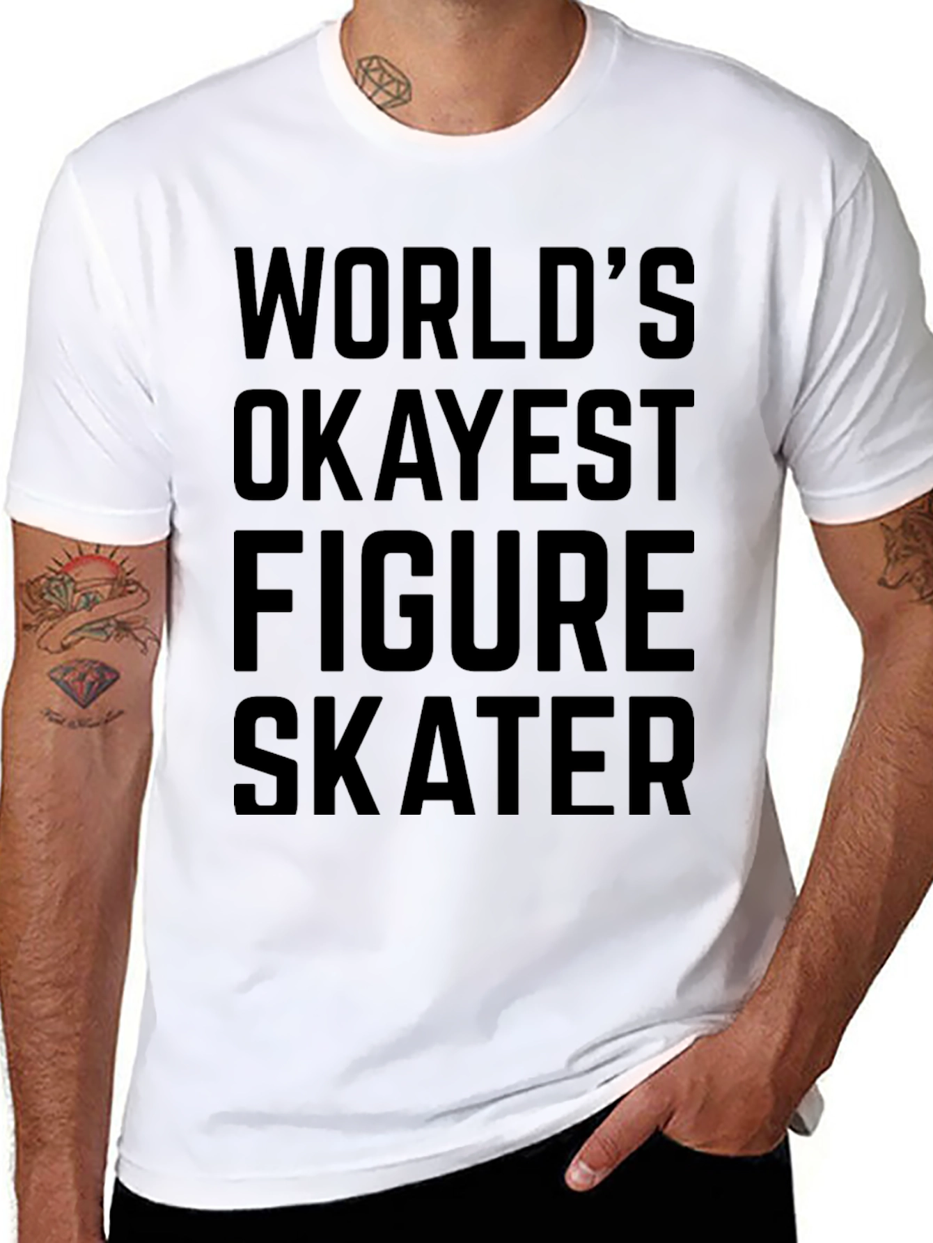 Worlds Okayest Figure Skater T-Shirt - Black