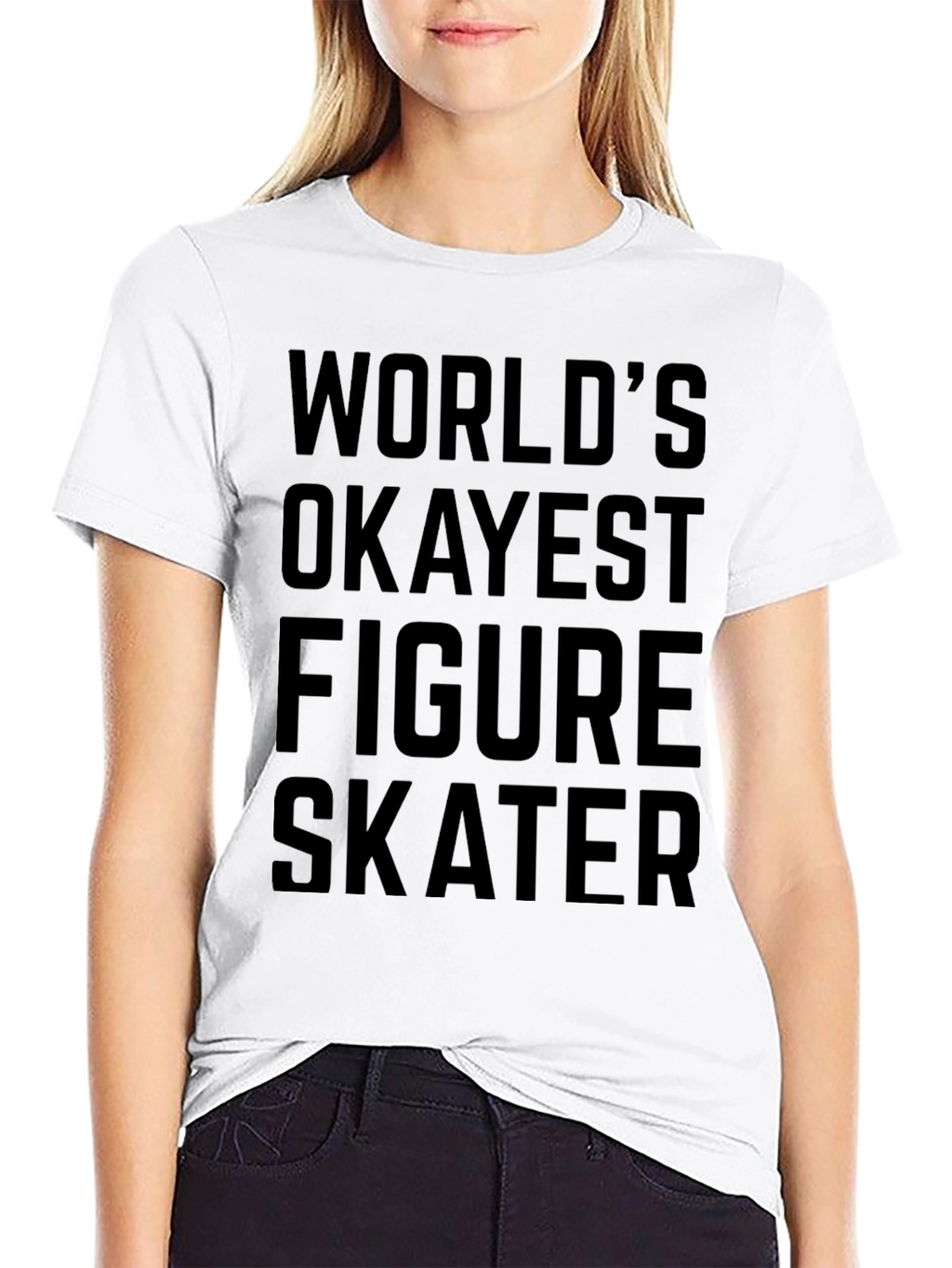 Worlds Okayest Figure Skater T-Shirt - Black