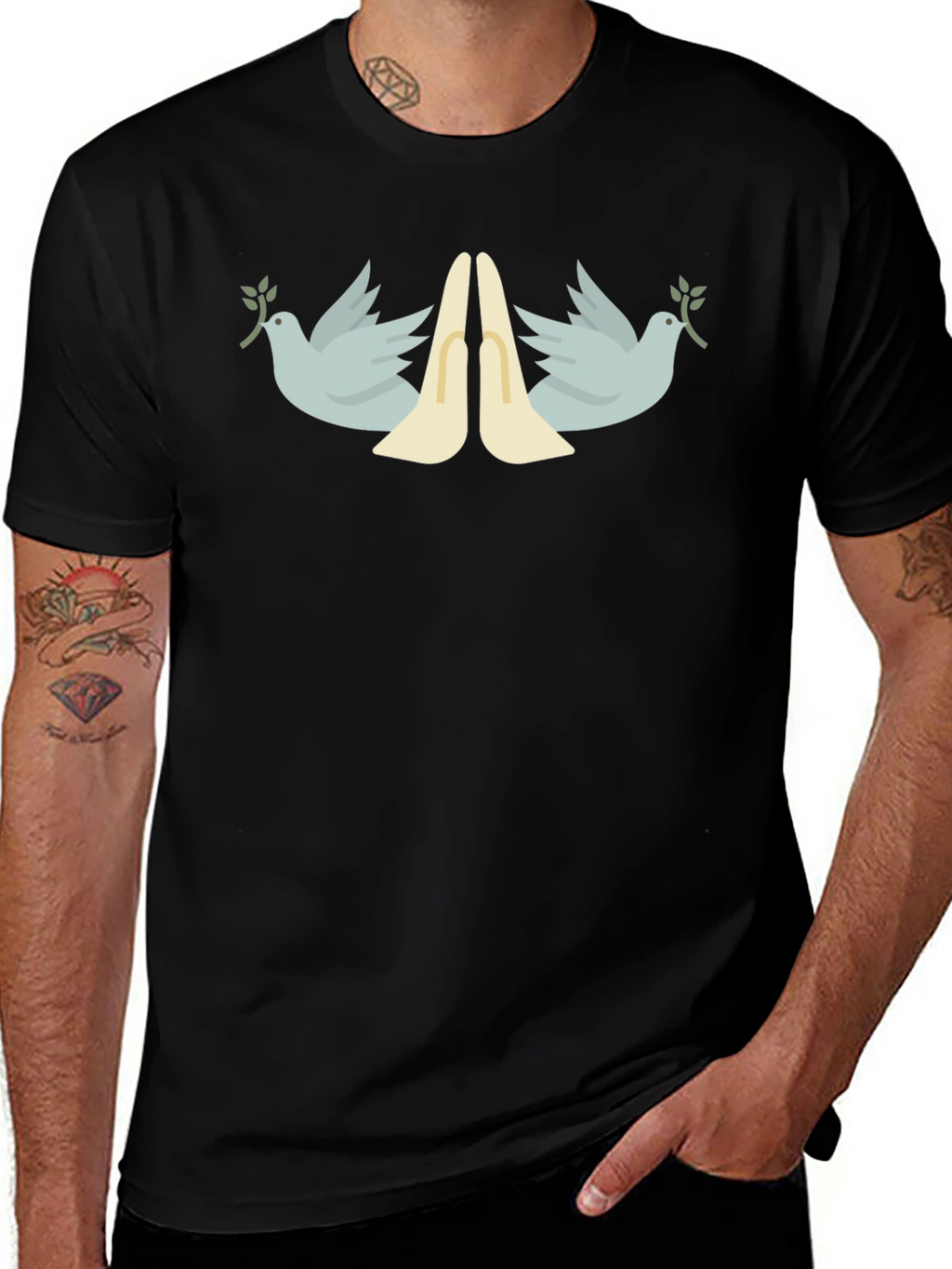 Peace Dove Graphic Tee - Unisex Black T-Shirt