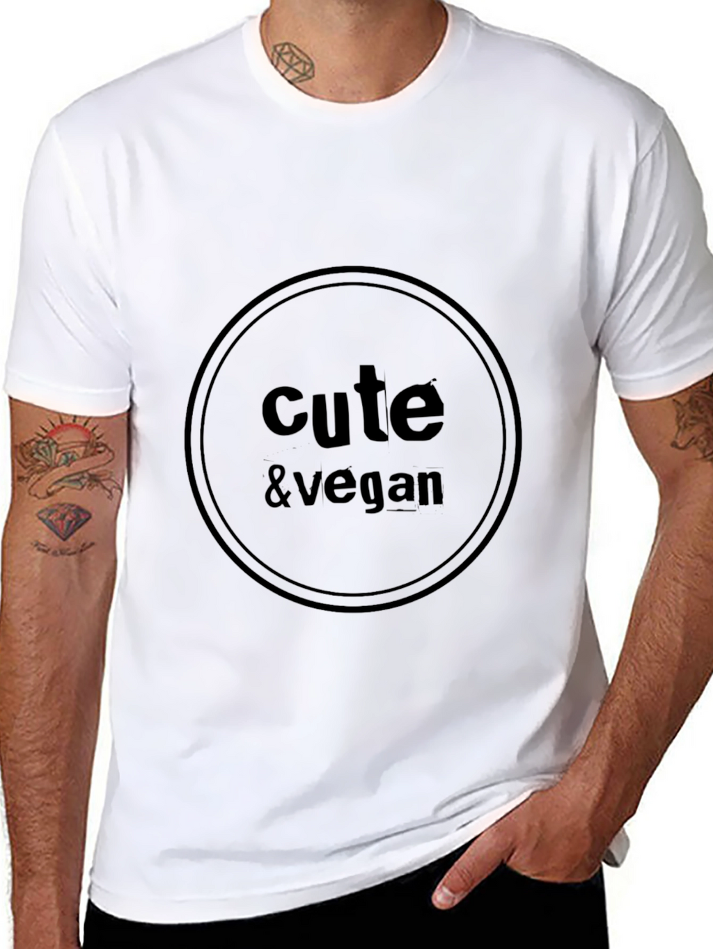 Cute & Vegan Graphic Tee - Unisex Black T-Shirt