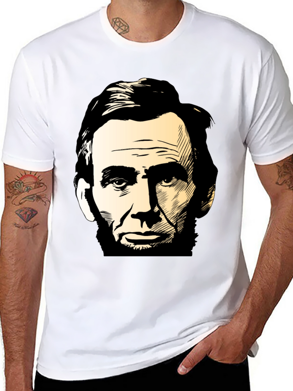 Abraham Lincoln Portrait Black T-Shirt